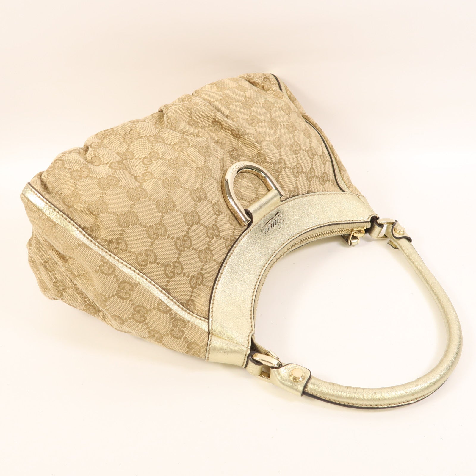 GUCCI 帆布Shoulder Bag金扣肩背袋