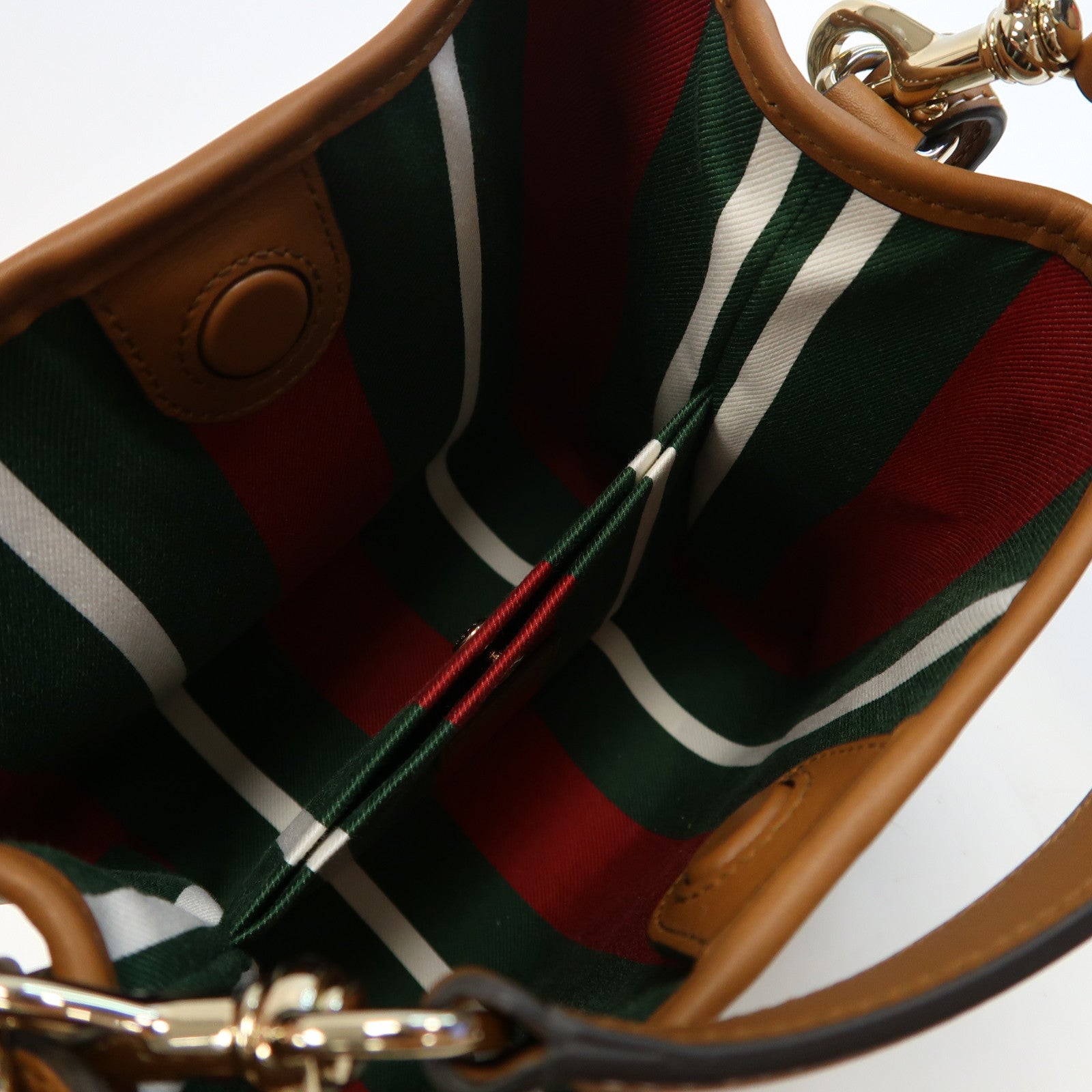 GUCCI 塗層帆布Bucket Bag金扣手挽肩背兩用袋啡色