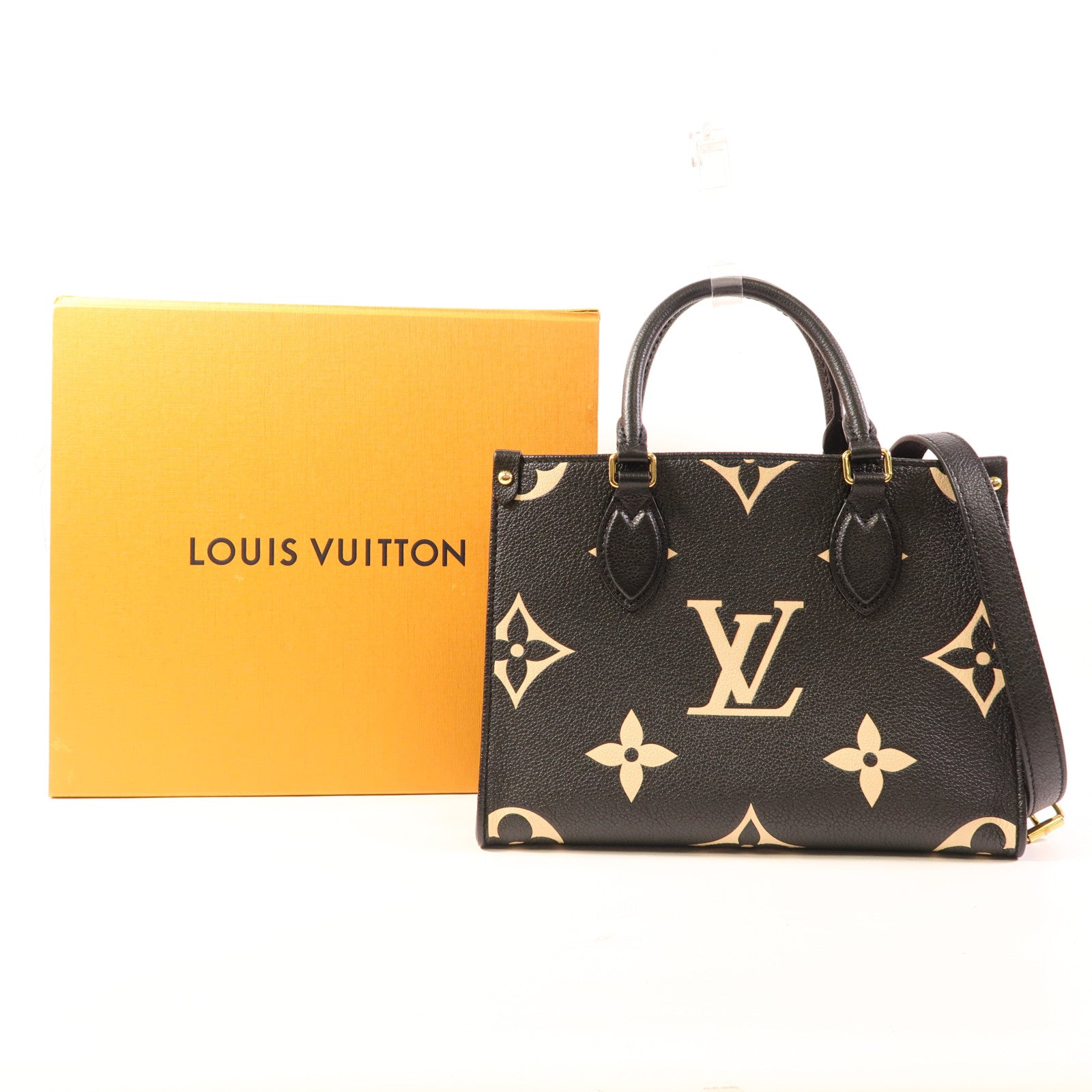 LOUIS VUITTON Monogram Empreinte On The Go PM金扣手挽肩背兩用袋