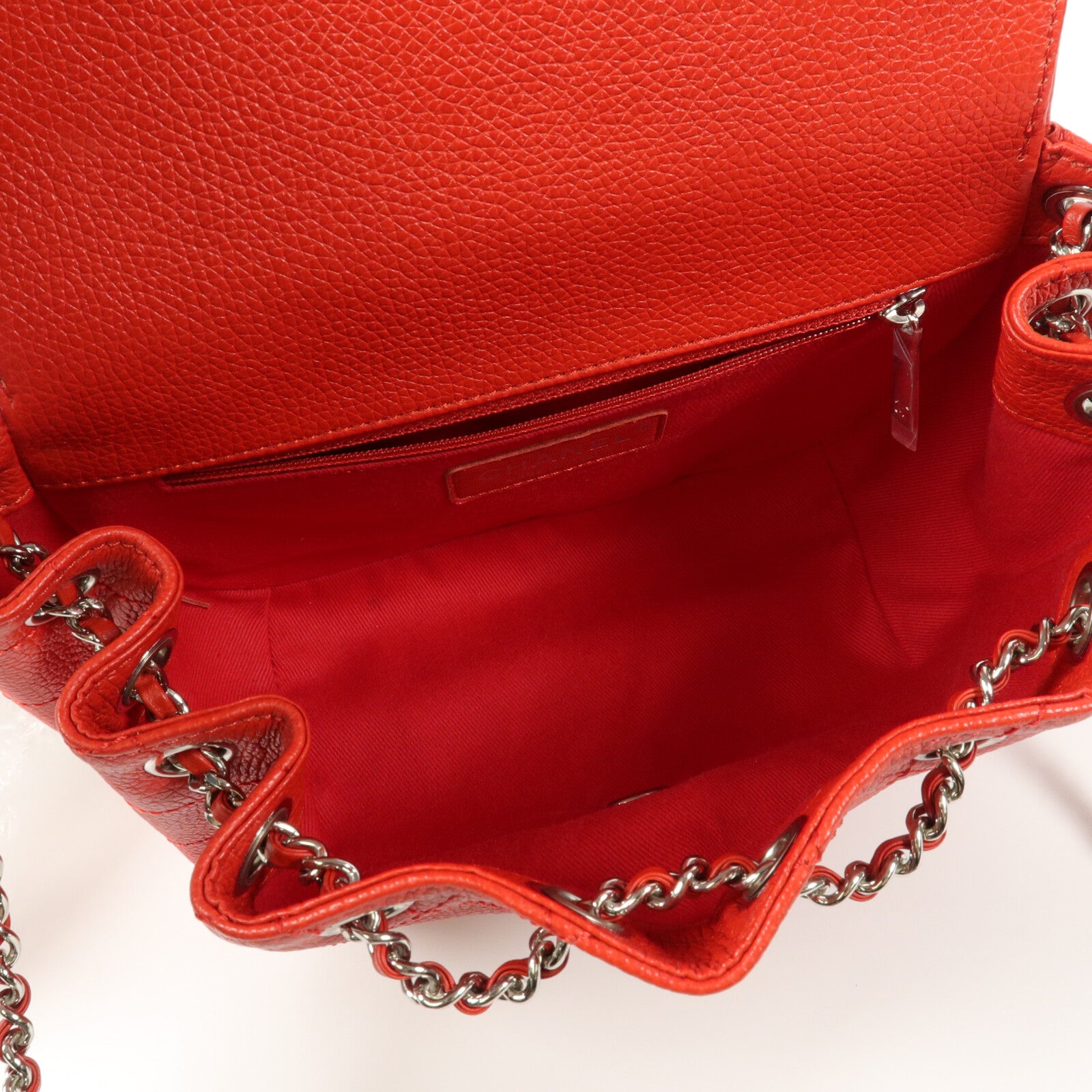 CHANEL 牛皮皮革Accordion Saddle Messenger鏈帶肩背袋