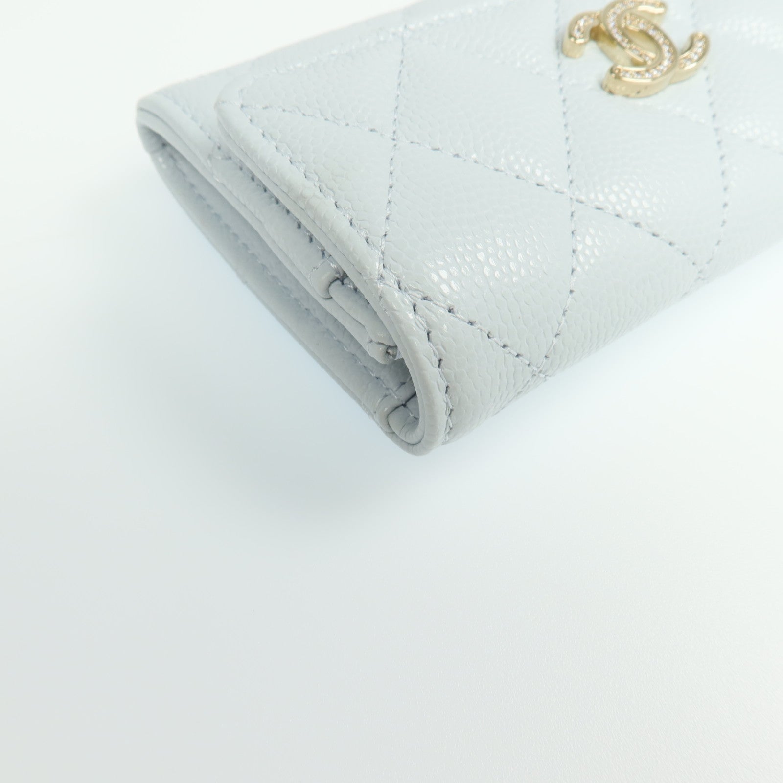 CHANEL 牛皮皮革Card Case銀扣卡片套