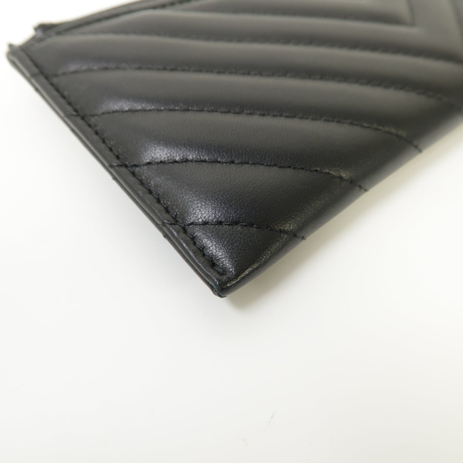 CHANEL 斜紋羊皮皮革Long Zipped Wallet金扣長錢包黑色