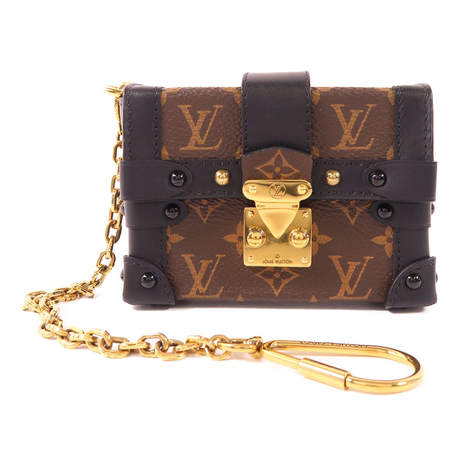 LOUIS VUITTON Monogram Macassar Essential Trunk金扣掛飾
