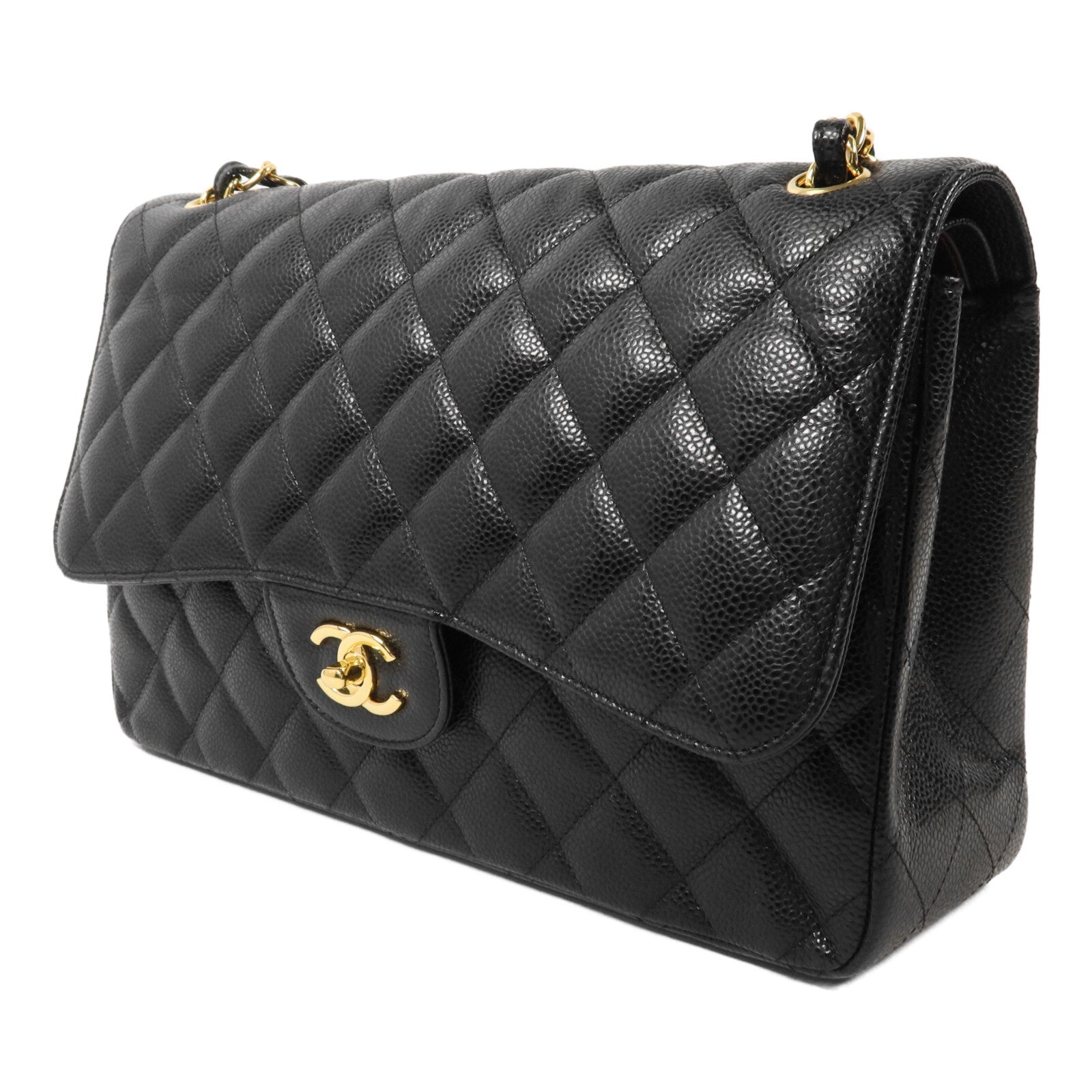 CHANEL 牛皮皮革Large Classic鏈帶肩背袋