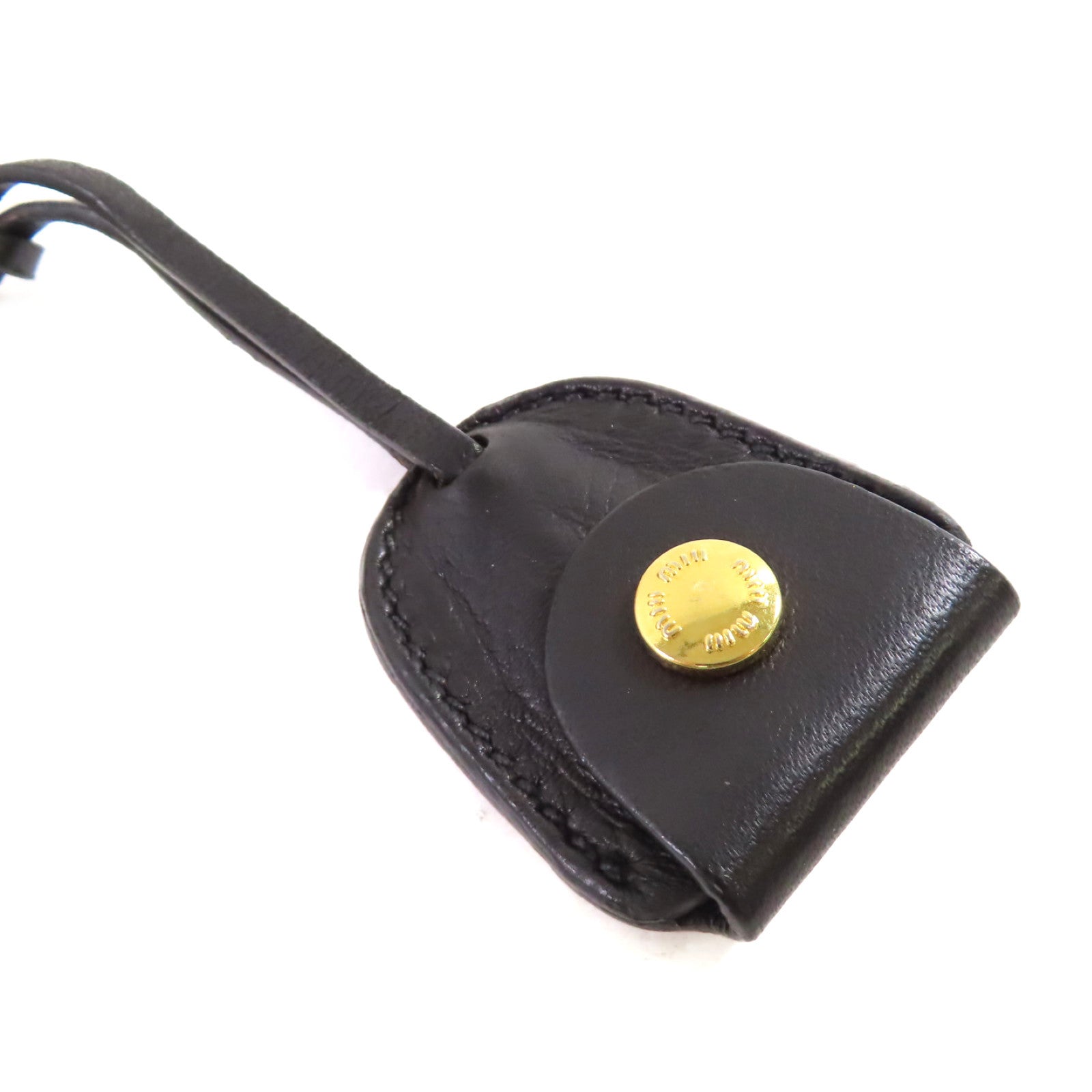 Miu Miu 牛皮皮革Shoulder Bag金扣肩背袋黑色