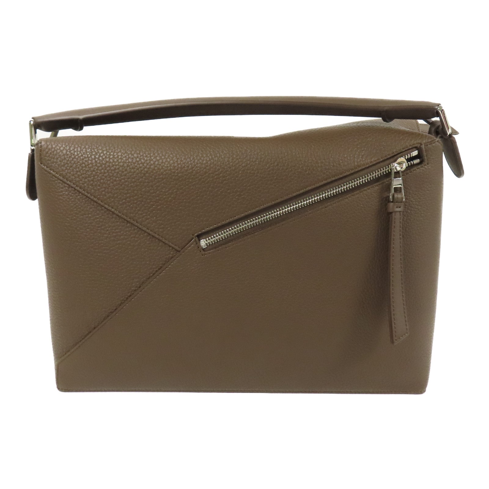 LOEWE 牛皮皮革Large Puzzle Edge銀扣手挽肩背兩用袋