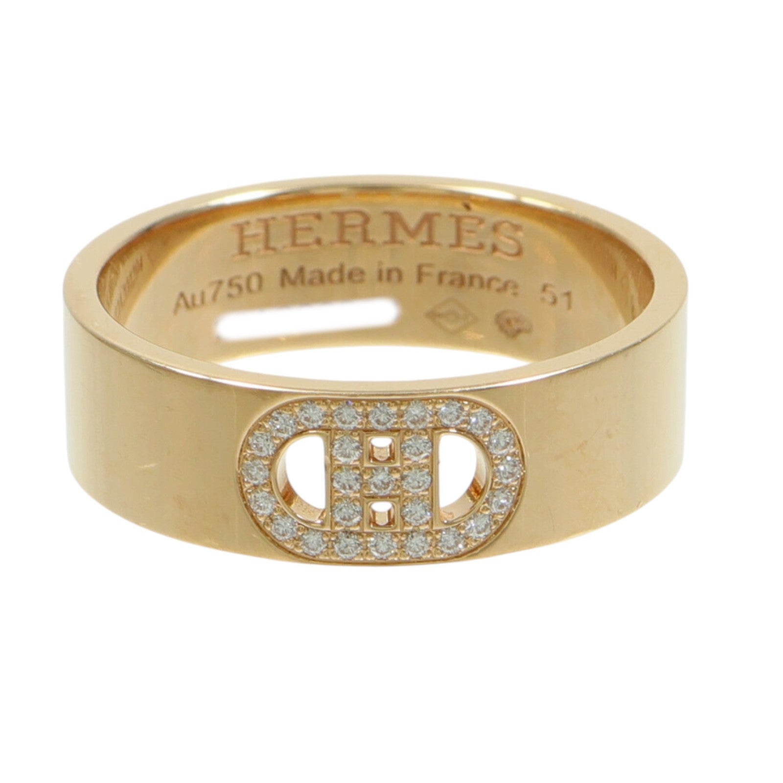 HERMES 18K玫瑰金D'Ancre Ring鑽石戒指