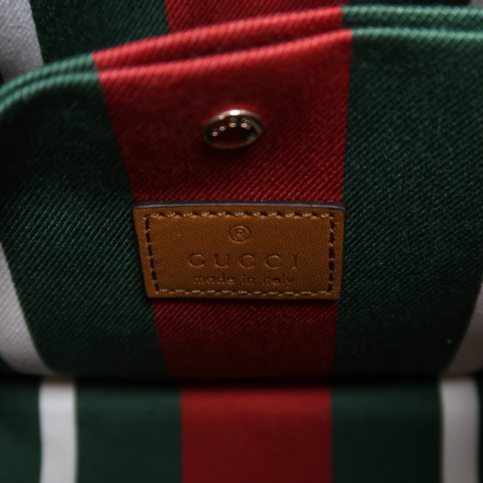GUCCI 塗層帆布Bucket Bag金扣手挽肩背兩用袋啡色