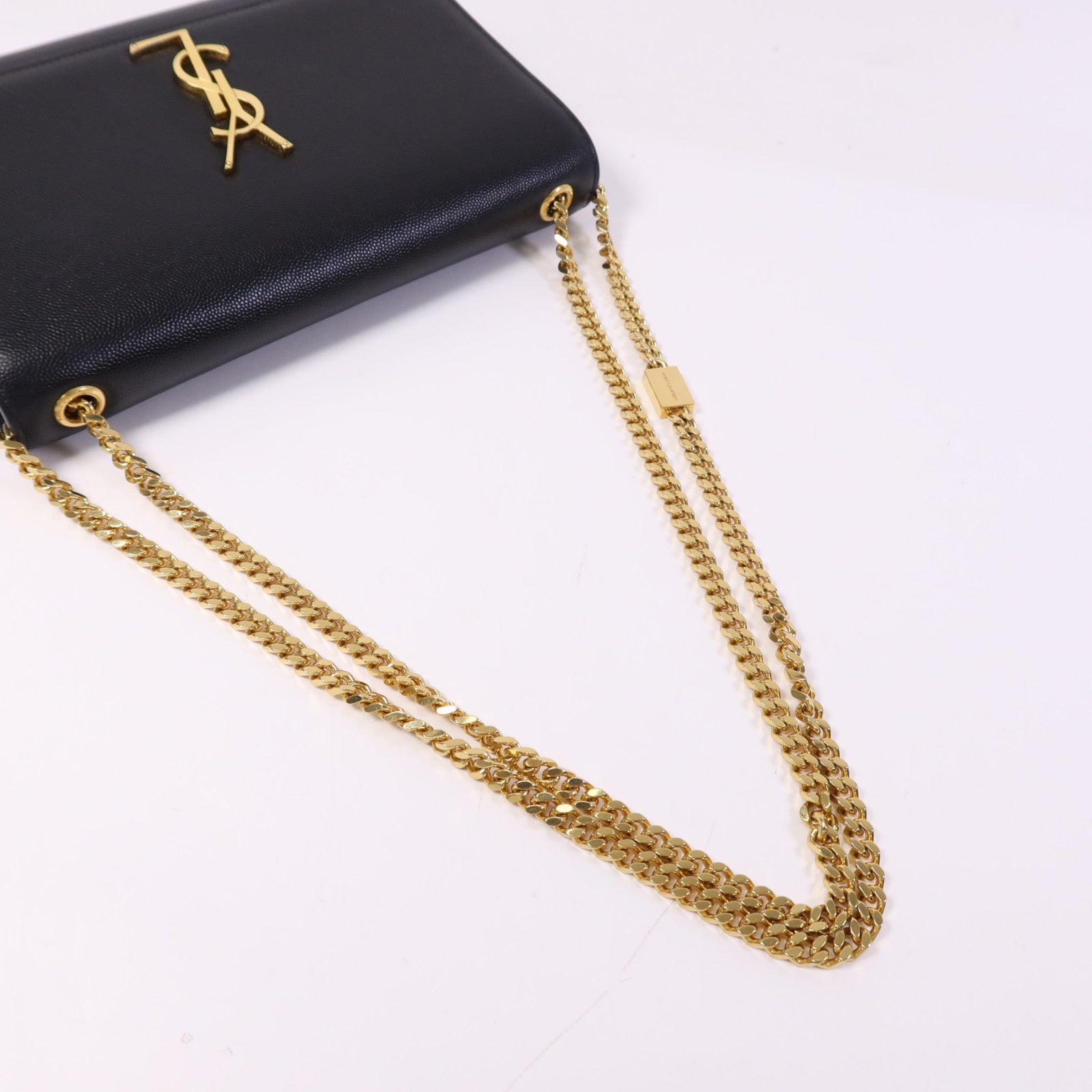 SAINT LAURENT 牛皮皮革Kate Medium金扣鏈帶肩背袋