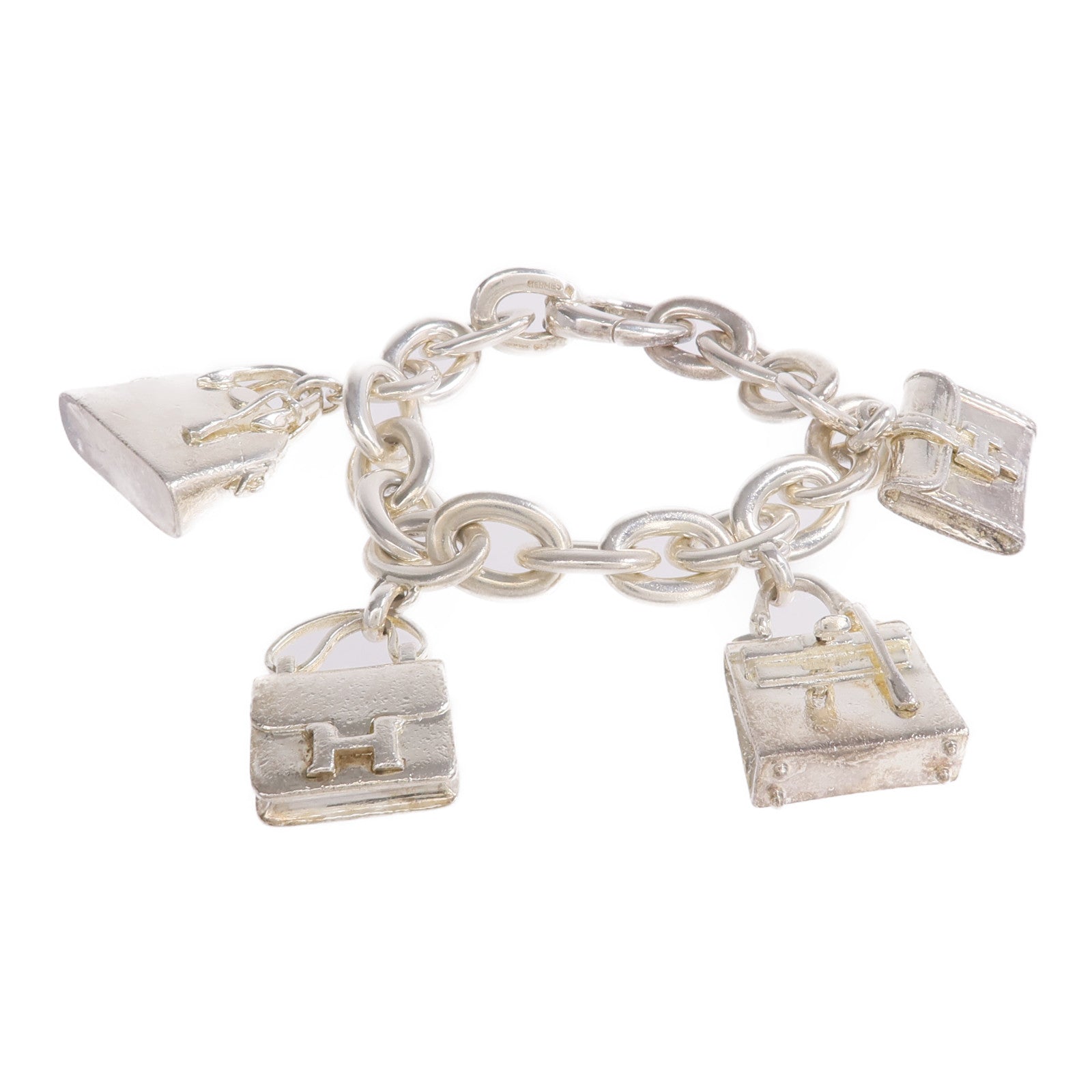 HERMES 925純銀Amulettes 4 Bags Bracelet手鏈