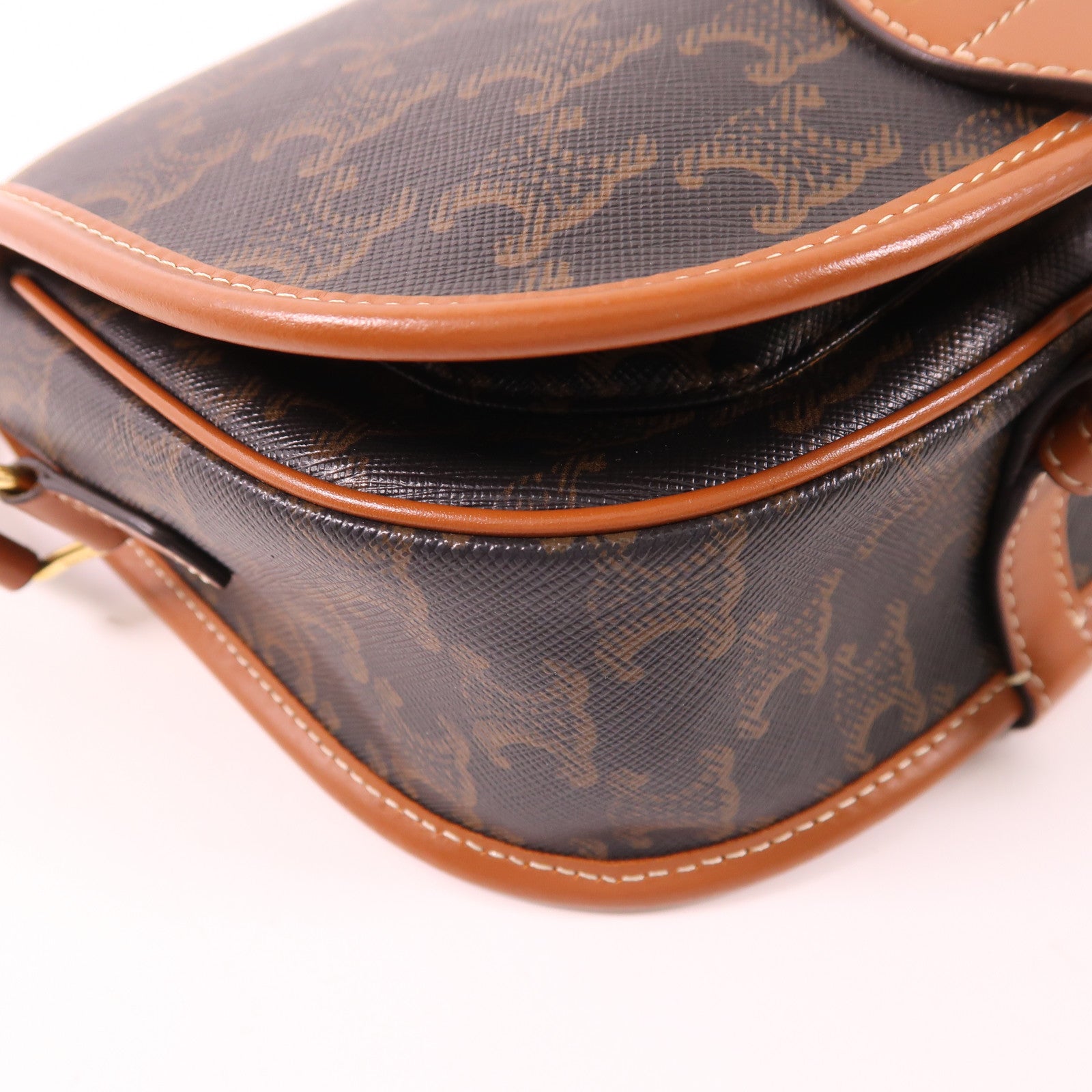 CELINE 塗層帆布Folco金扣肩背袋