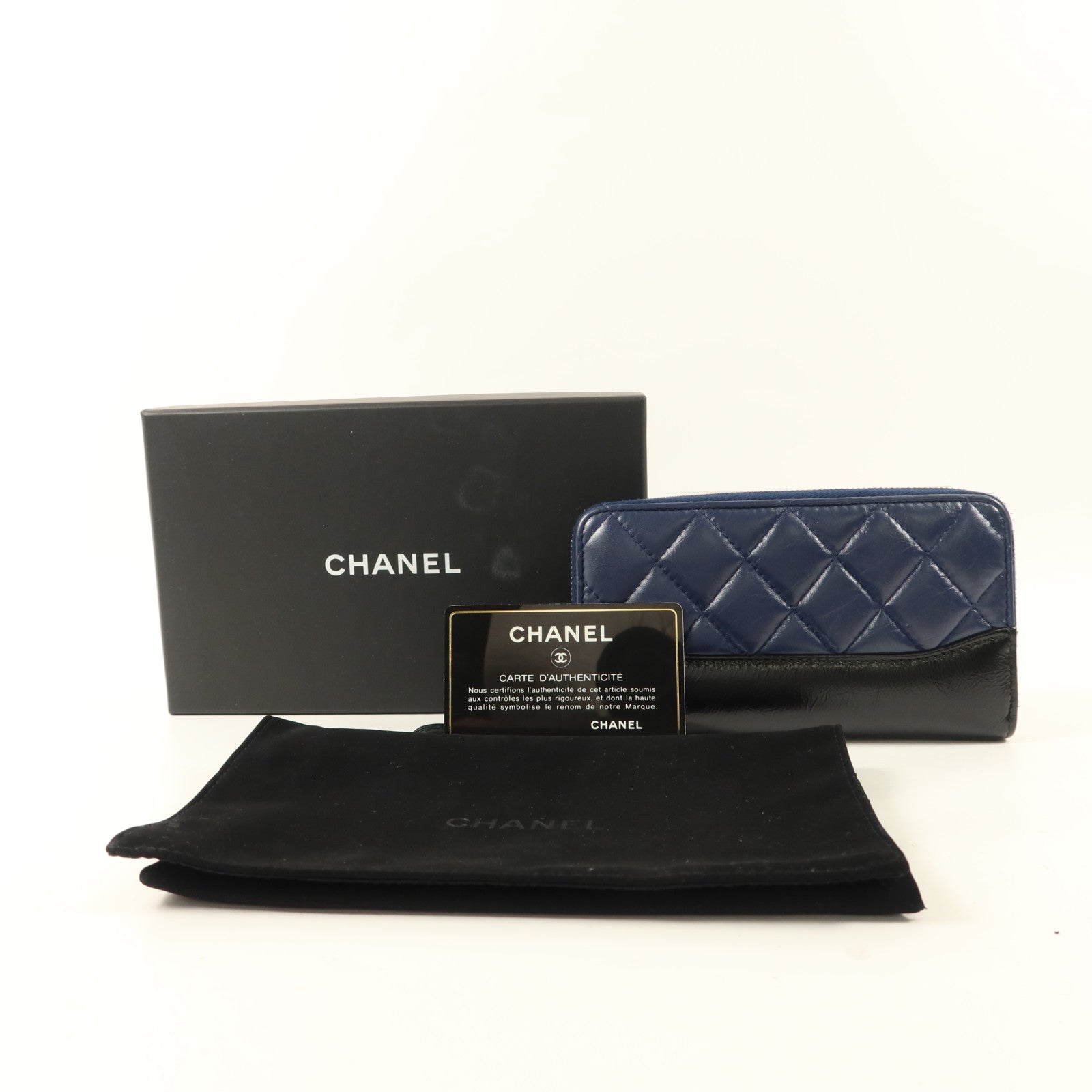 CHANEL 牛皮皮革Gabrielle Wallet金扣錢包