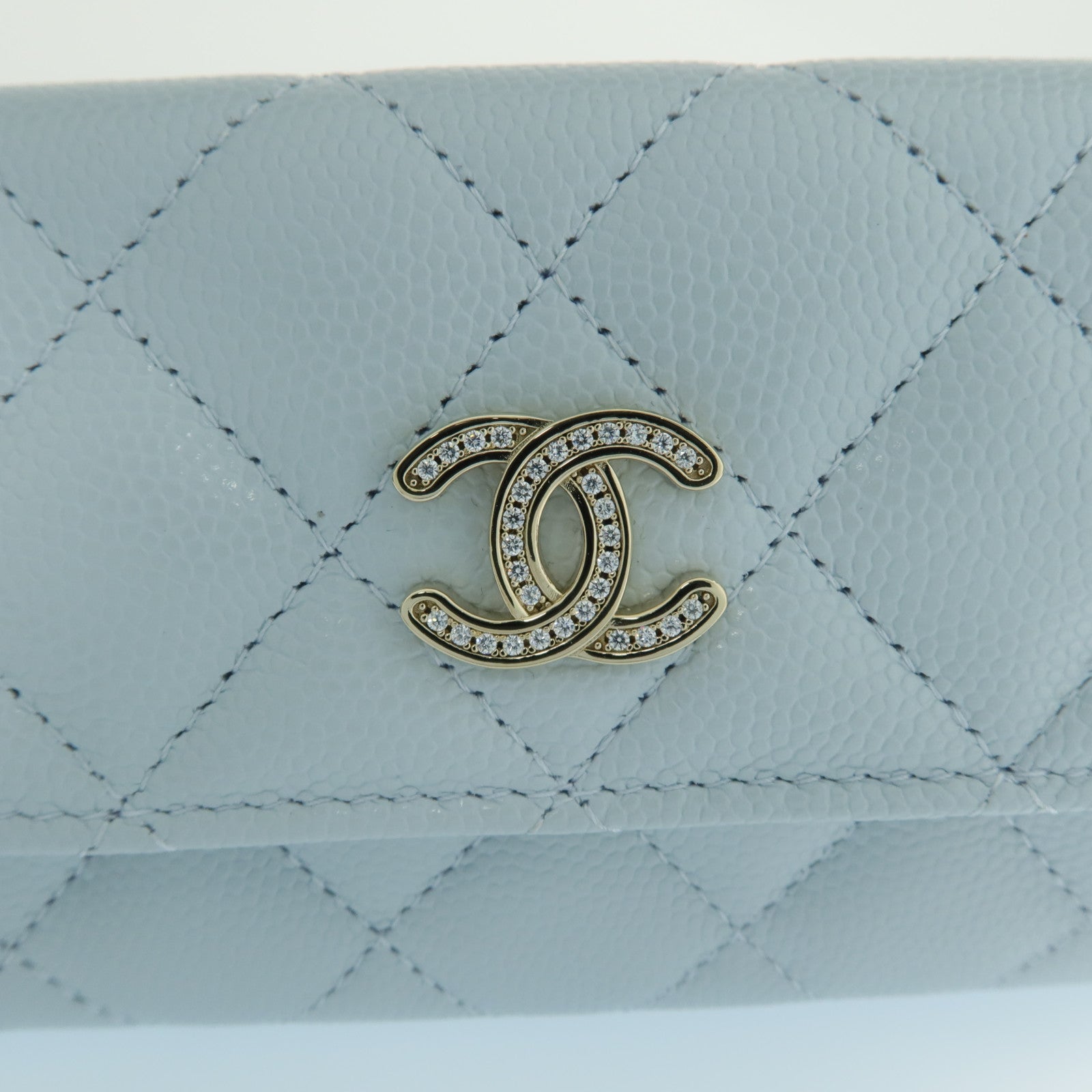 CHANEL 牛皮皮革Card Case銀扣卡片套