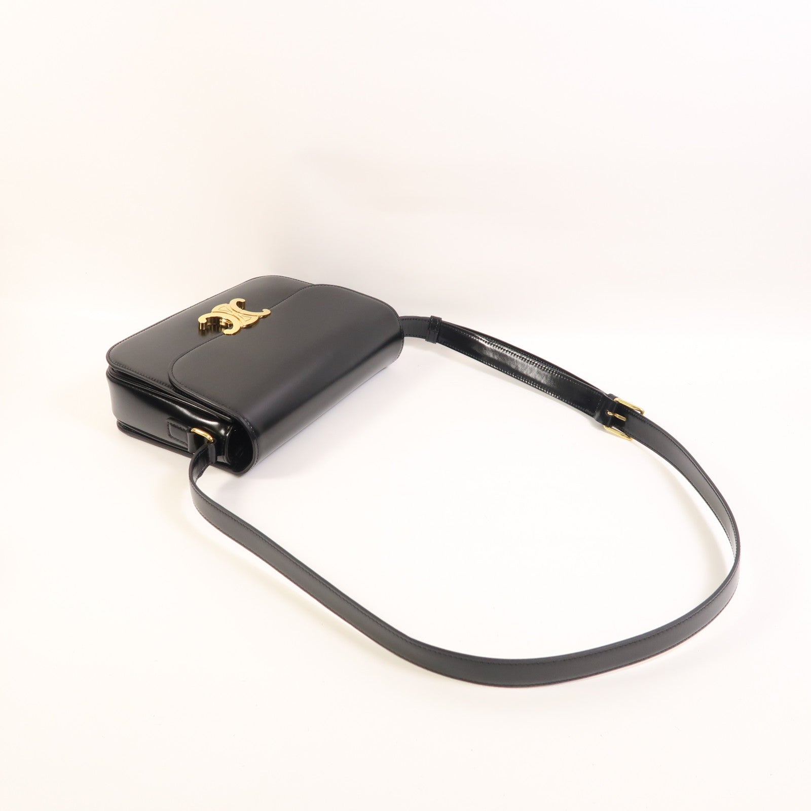 CELINE 牛皮皮革Classique Triomphe金扣肩背袋