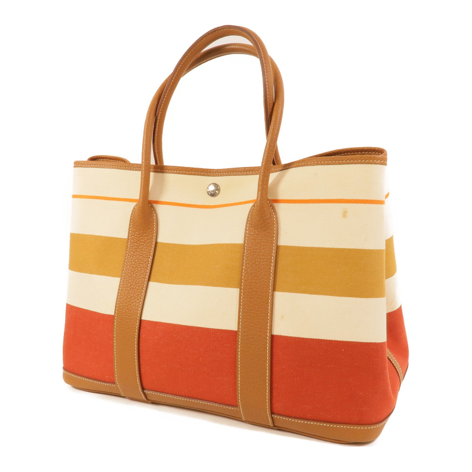 HERMES 帆布Garden Party PM手挽袋Multicolor