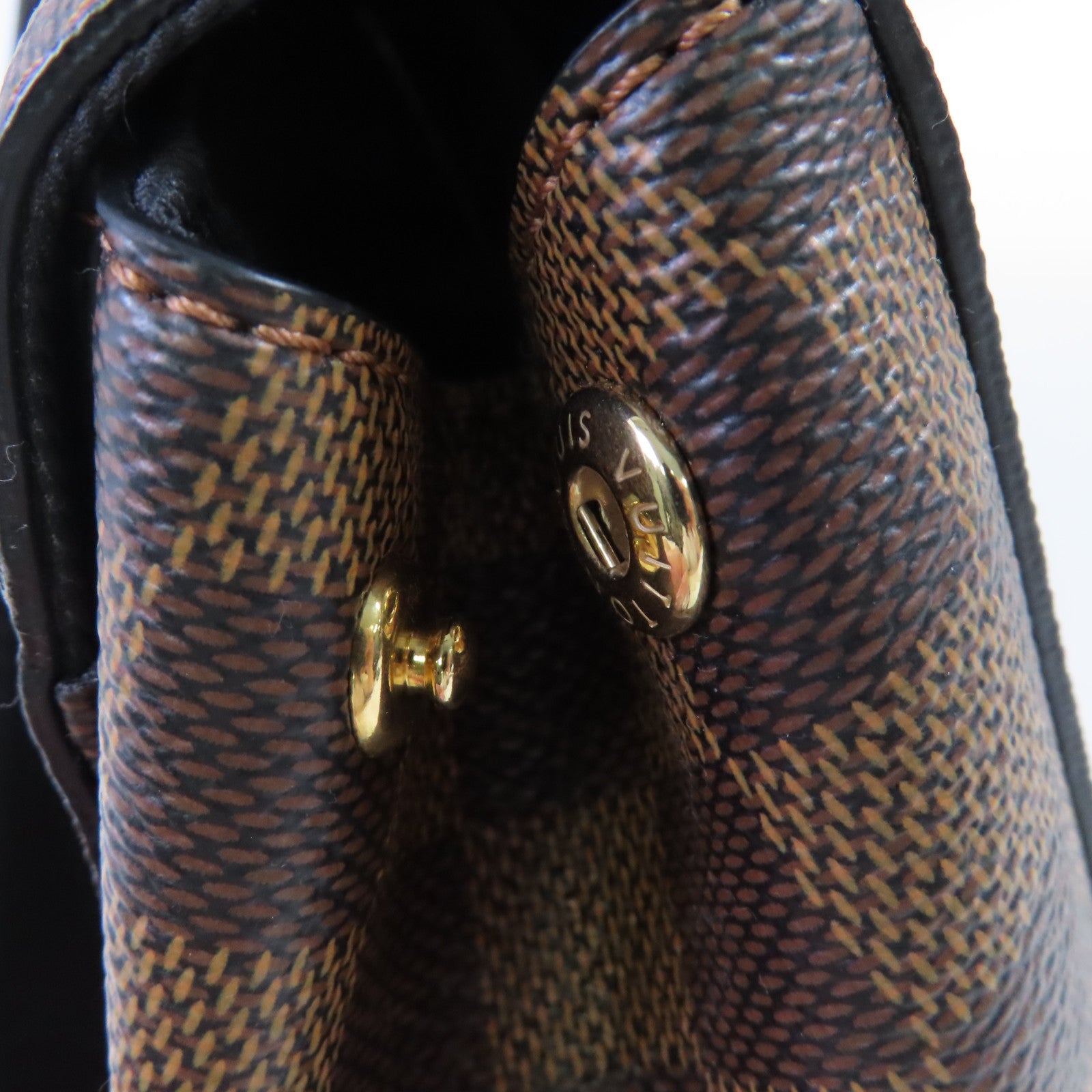 LOUIS VUITTON Damier Ebene Bond Street BB 2Way Shoulder Bag金扣手挽肩背兩用袋啡色/紅色