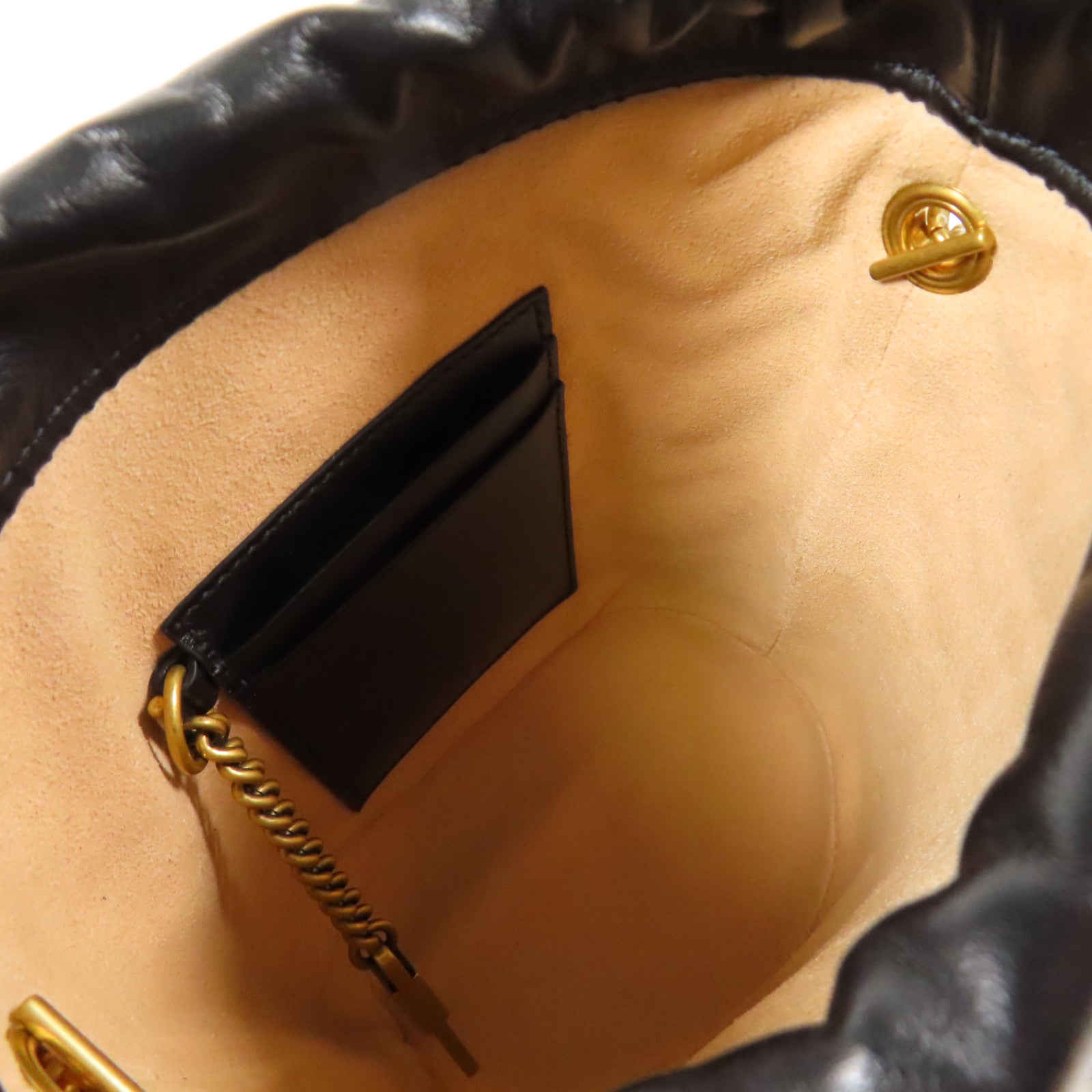 GUCCI 【激減優惠】牛皮皮革GG Marmont金扣鏈帶肩背袋