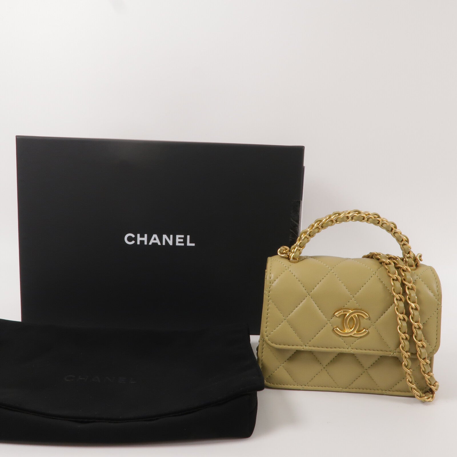 CHANEL 羊皮皮革Chain Shoulder鏈帶手挽肩背兩用袋