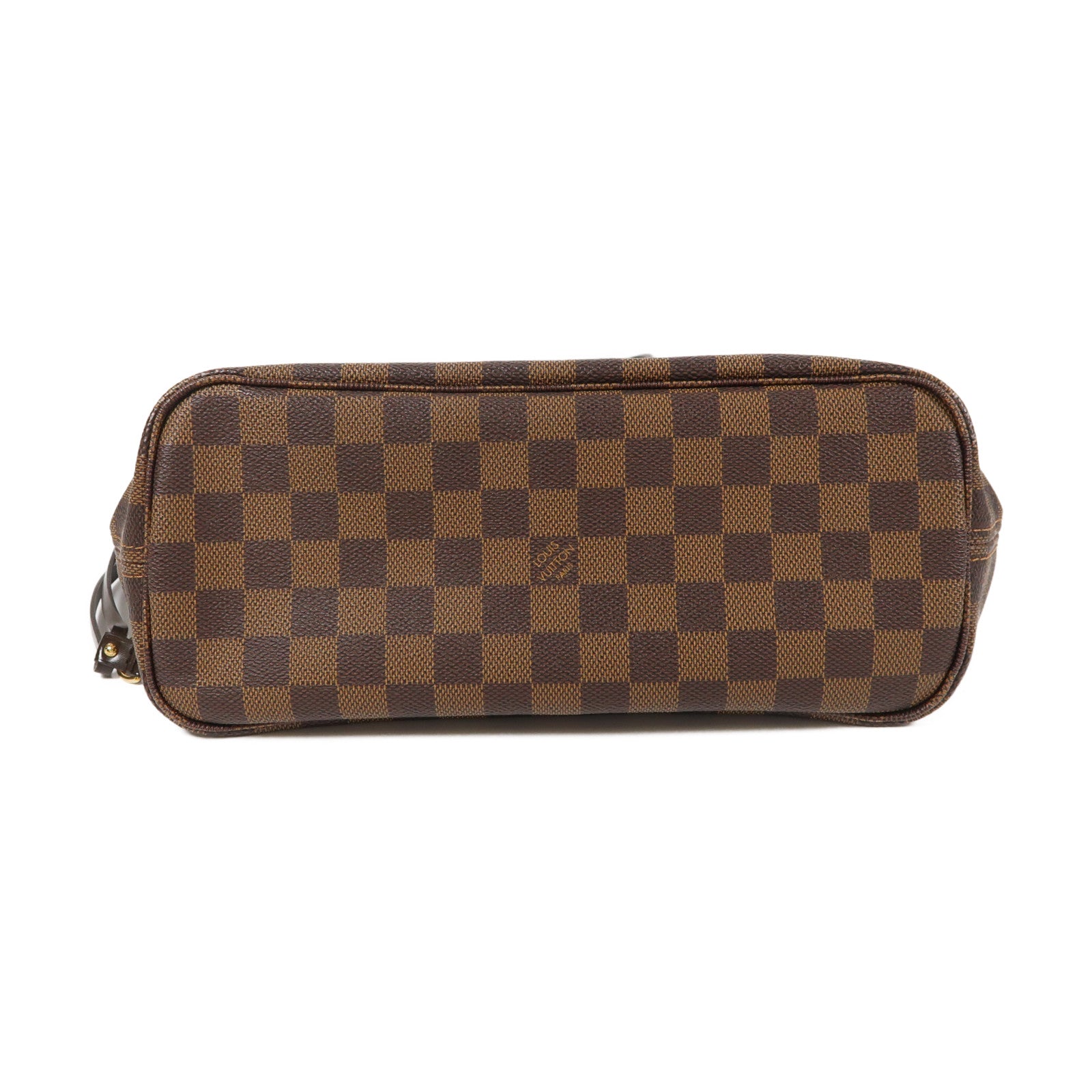 LOUIS VUITTON Damier Neverfull PM金扣手挽袋啡色