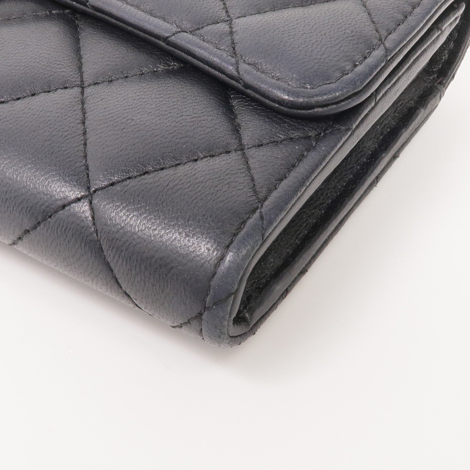 CHANEL 羊皮皮革Long Wallet金扣長錢包