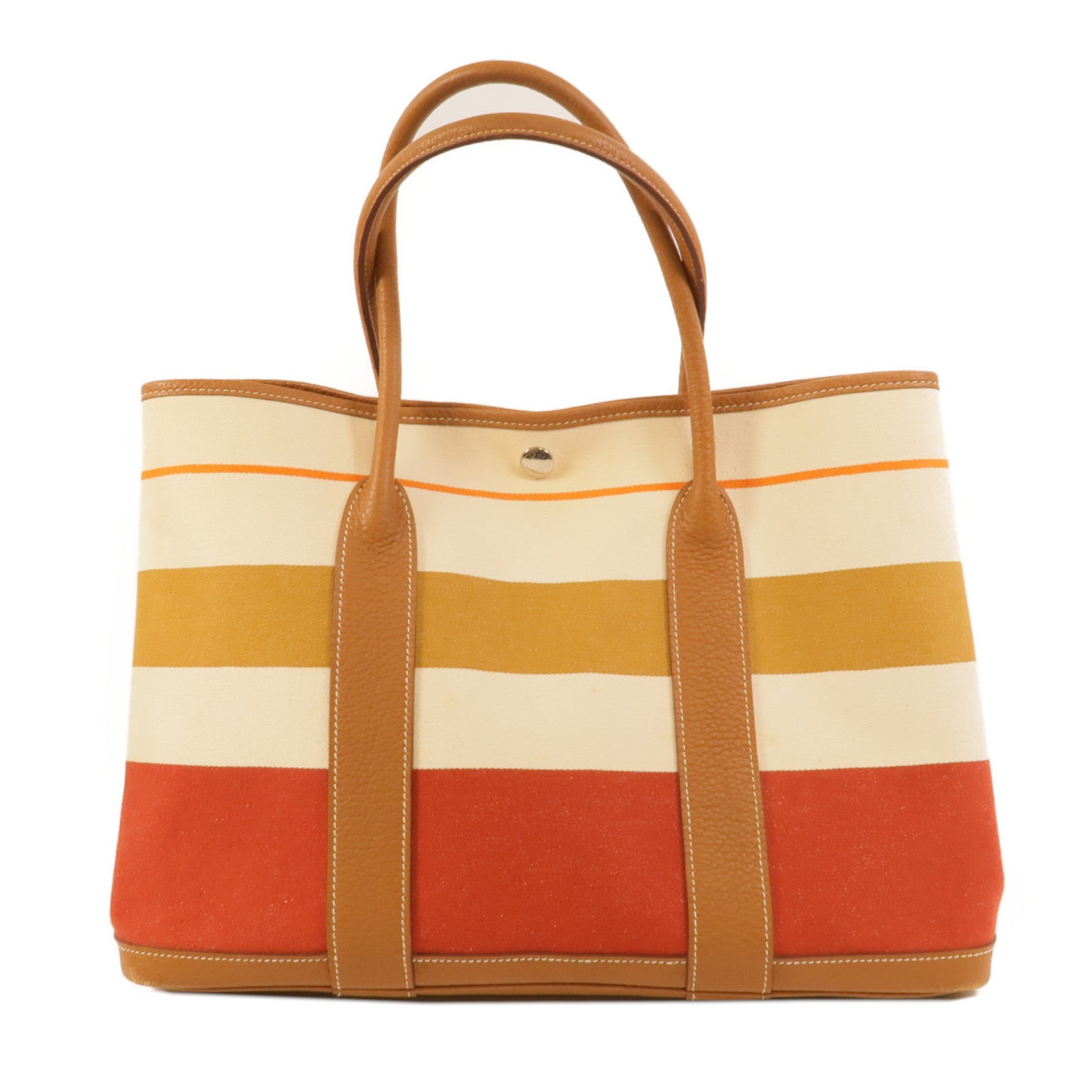 HERMES 帆布Garden Party PM手挽袋Multicolor