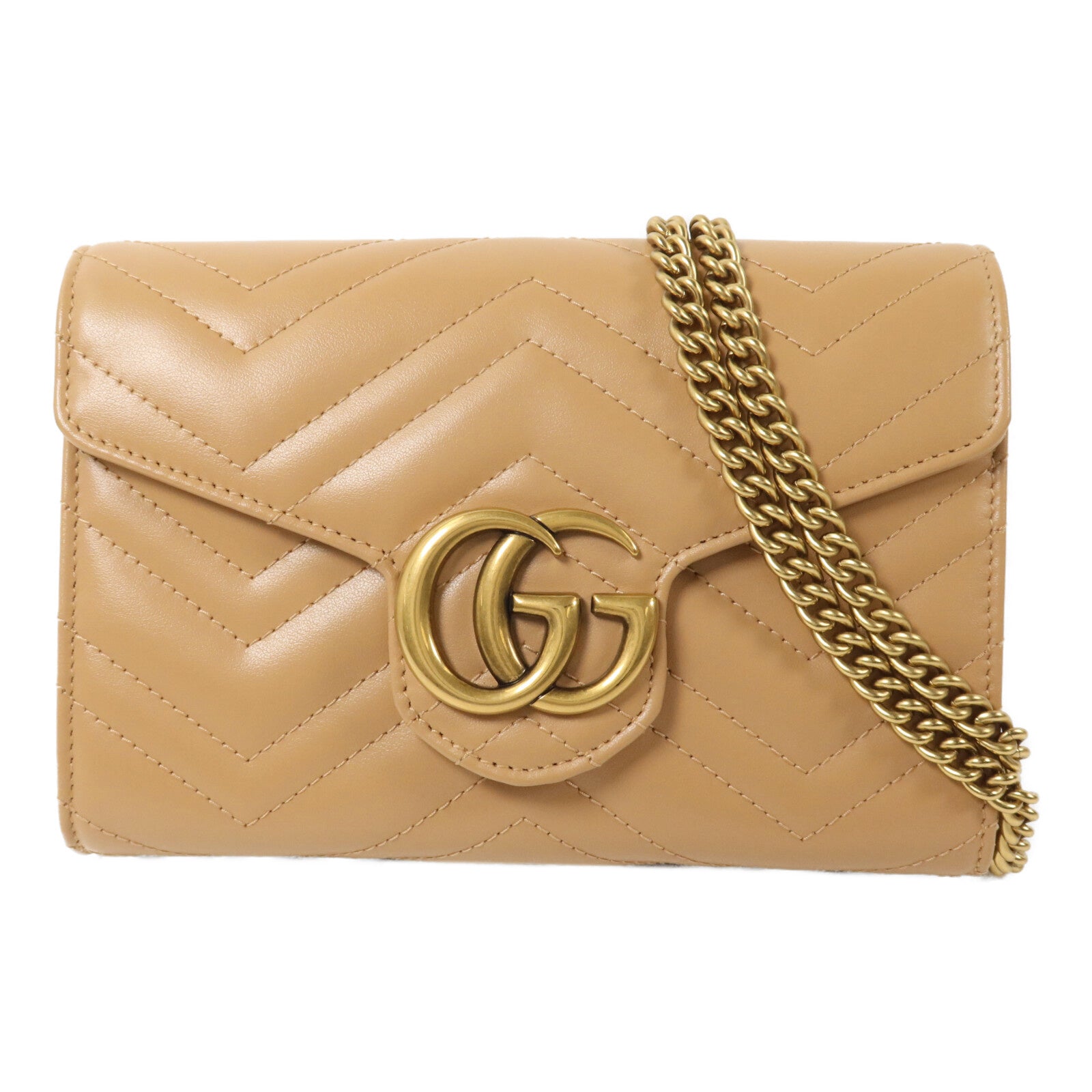 GUCCI 牛皮皮革GG Marmont Wallet on Chain鏈帶肩背袋