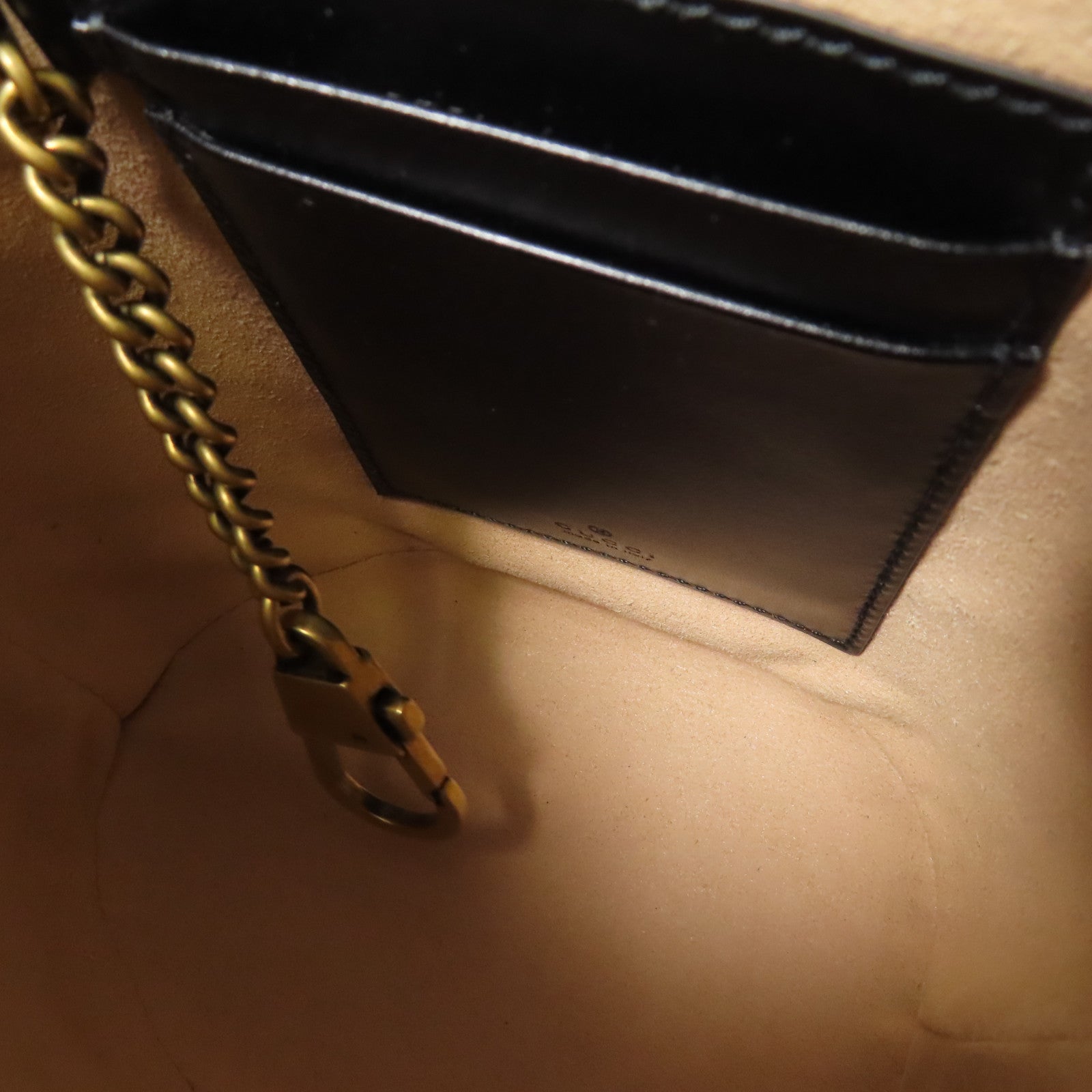 GUCCI 【激減優惠】牛皮皮革GG Marmont金扣鏈帶肩背袋