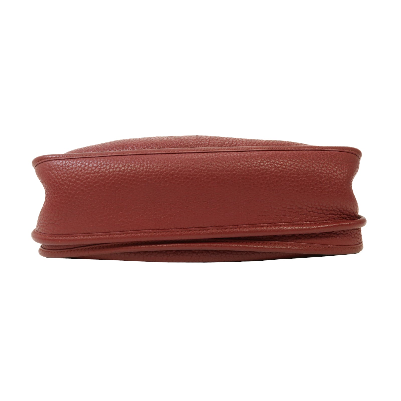 HERMES Clemence皮革Evelyne PM銀扣肩背袋紅寶石色