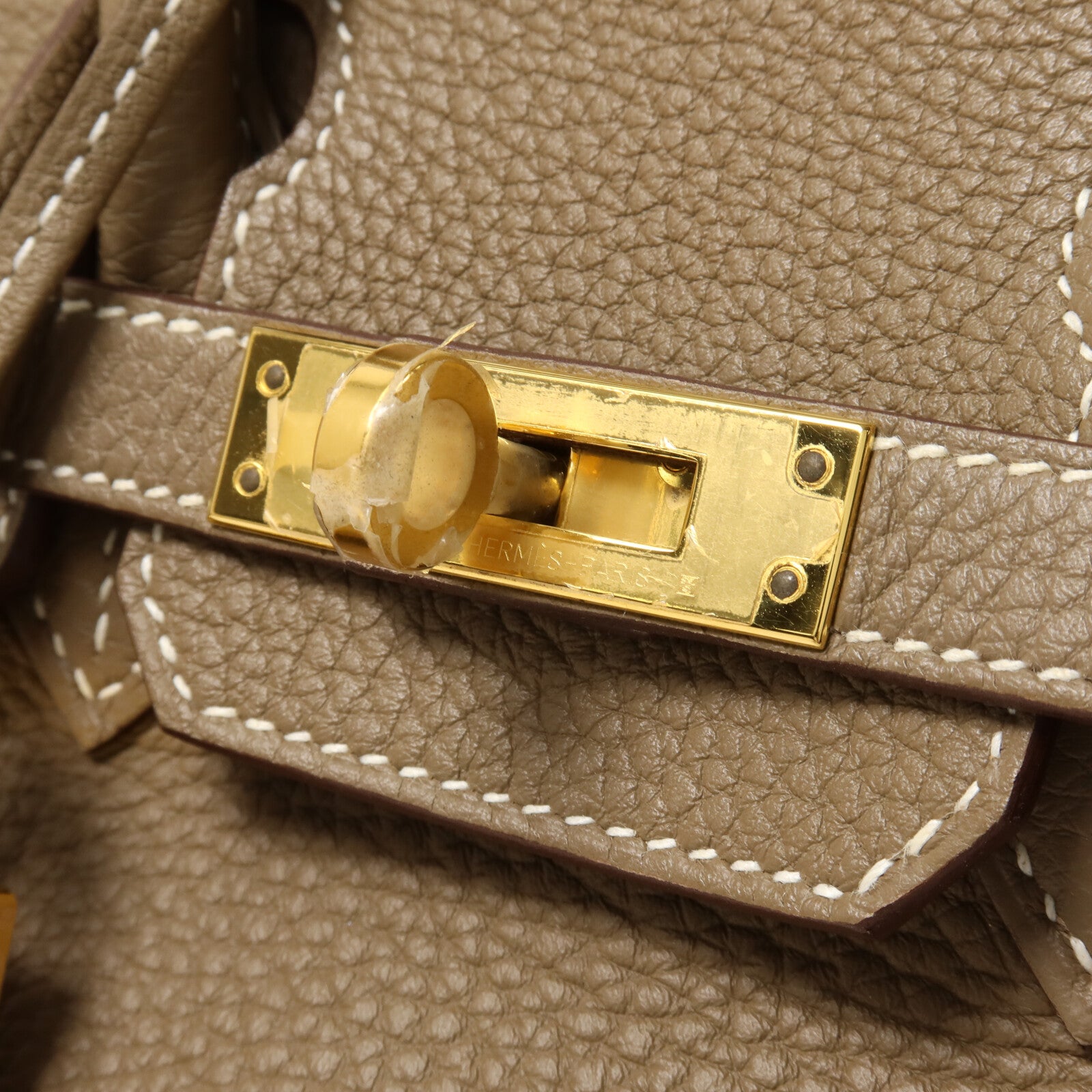 HERMES Togo皮革Birkin 25手挽袋Etoupe