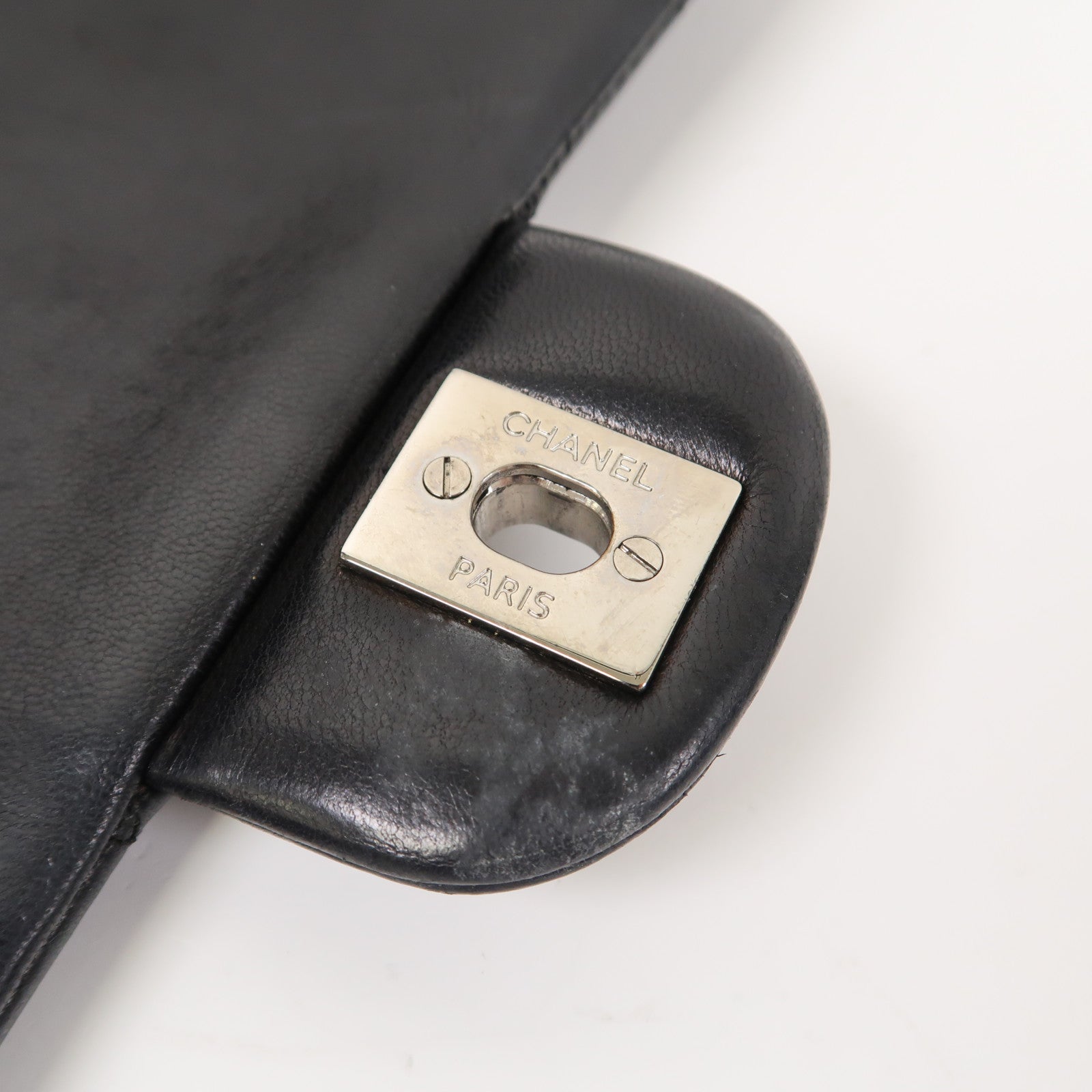 CHANEL 【激減優惠】菱格羊皮皮革Classic Flap 25銀扣鏈帶肩背袋黑色