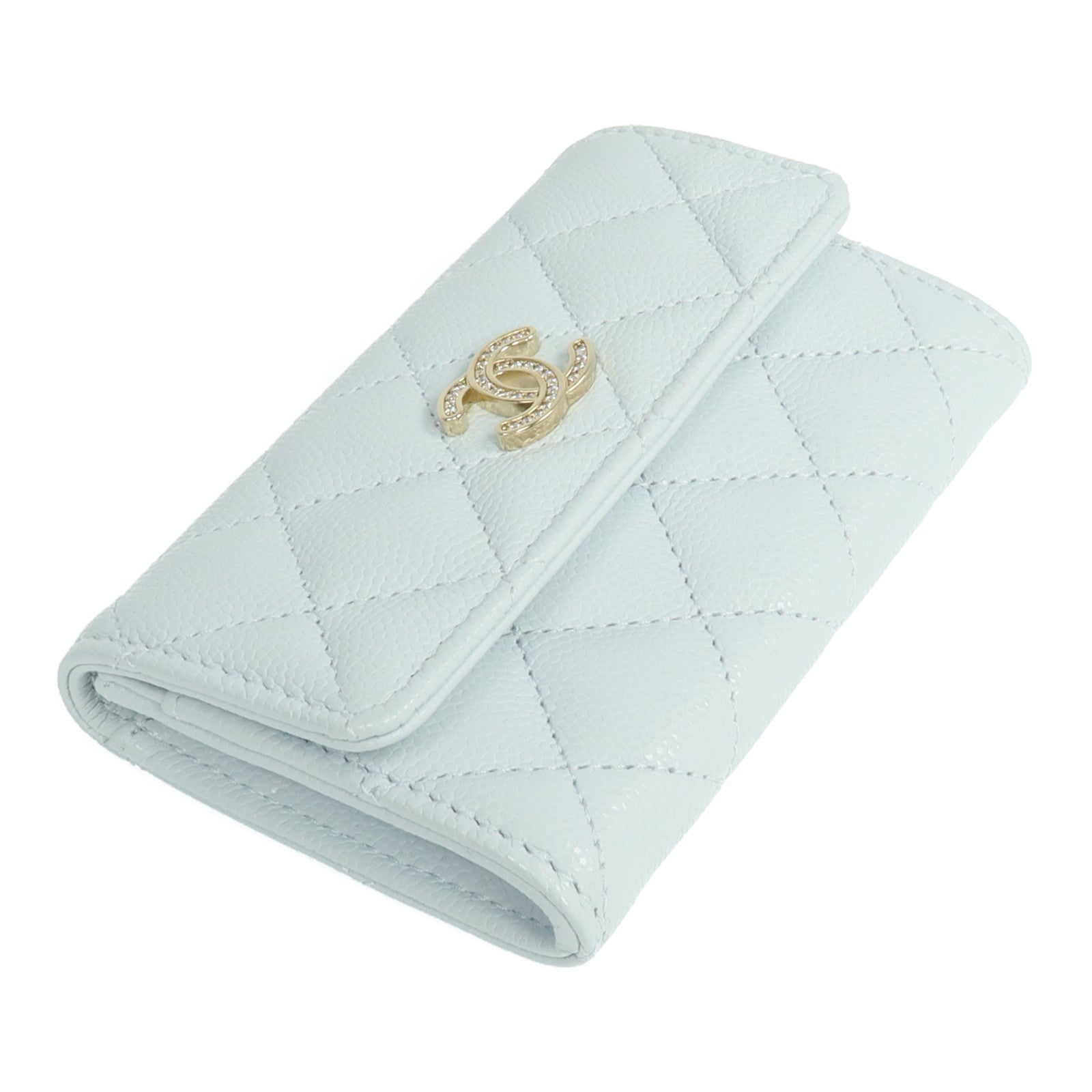 CHANEL 牛皮皮革Card Case銀扣卡片套