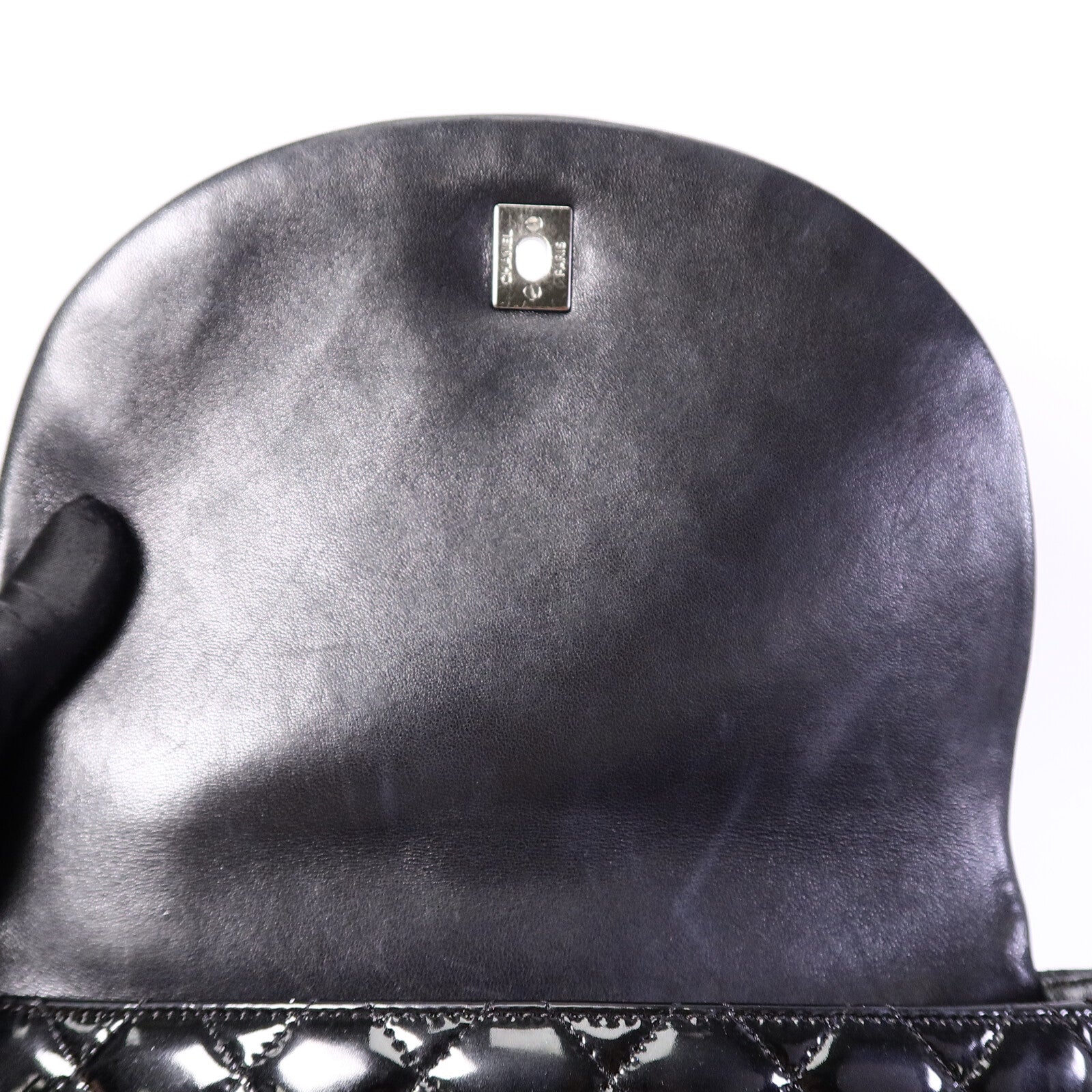 CHANEL 【激減優惠】漆皮皮革Shoulder Bag銀扣鏈帶肩背袋