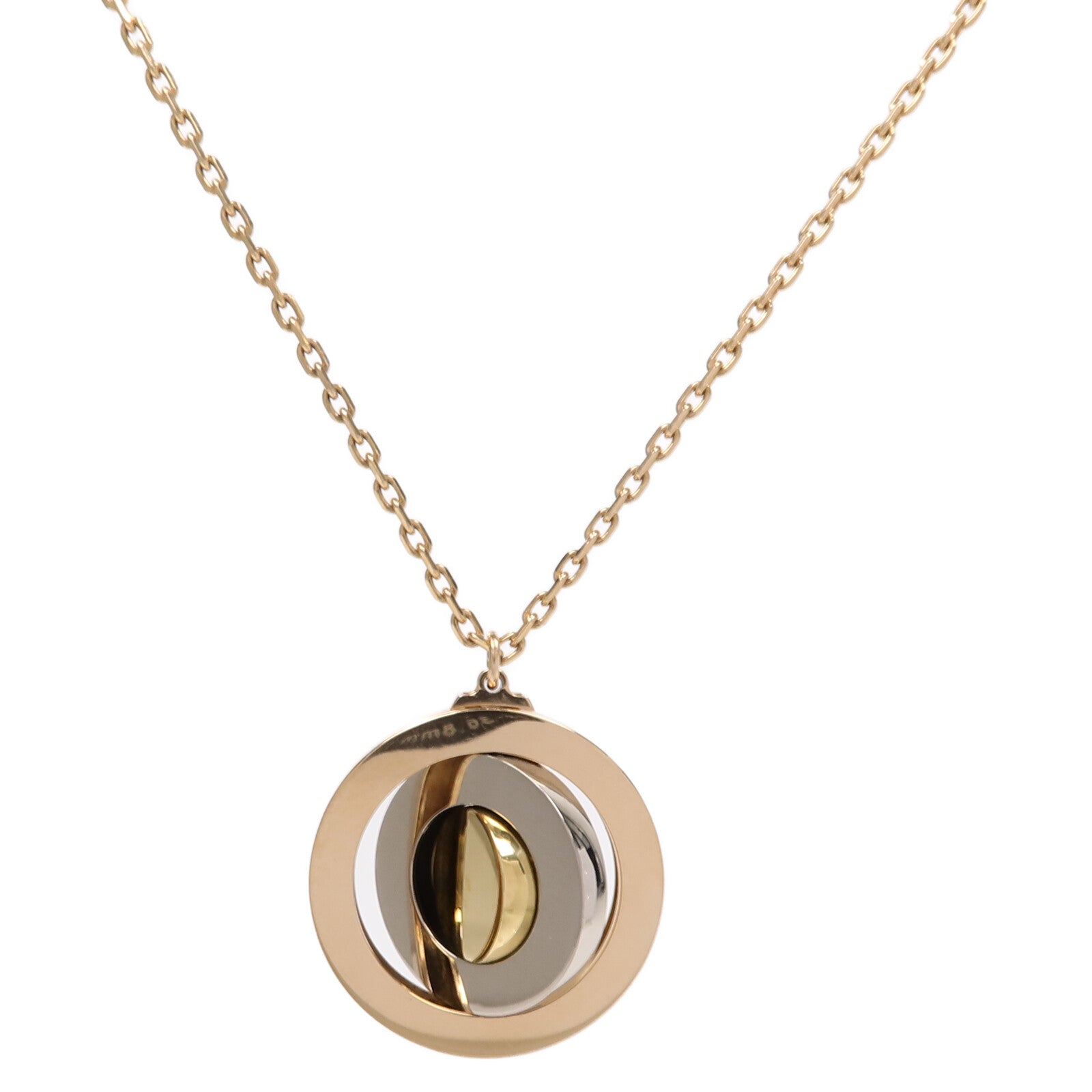 CARTIER 18K黃金/白金/玫瑰金Cirular Spinning Pendent項鍊