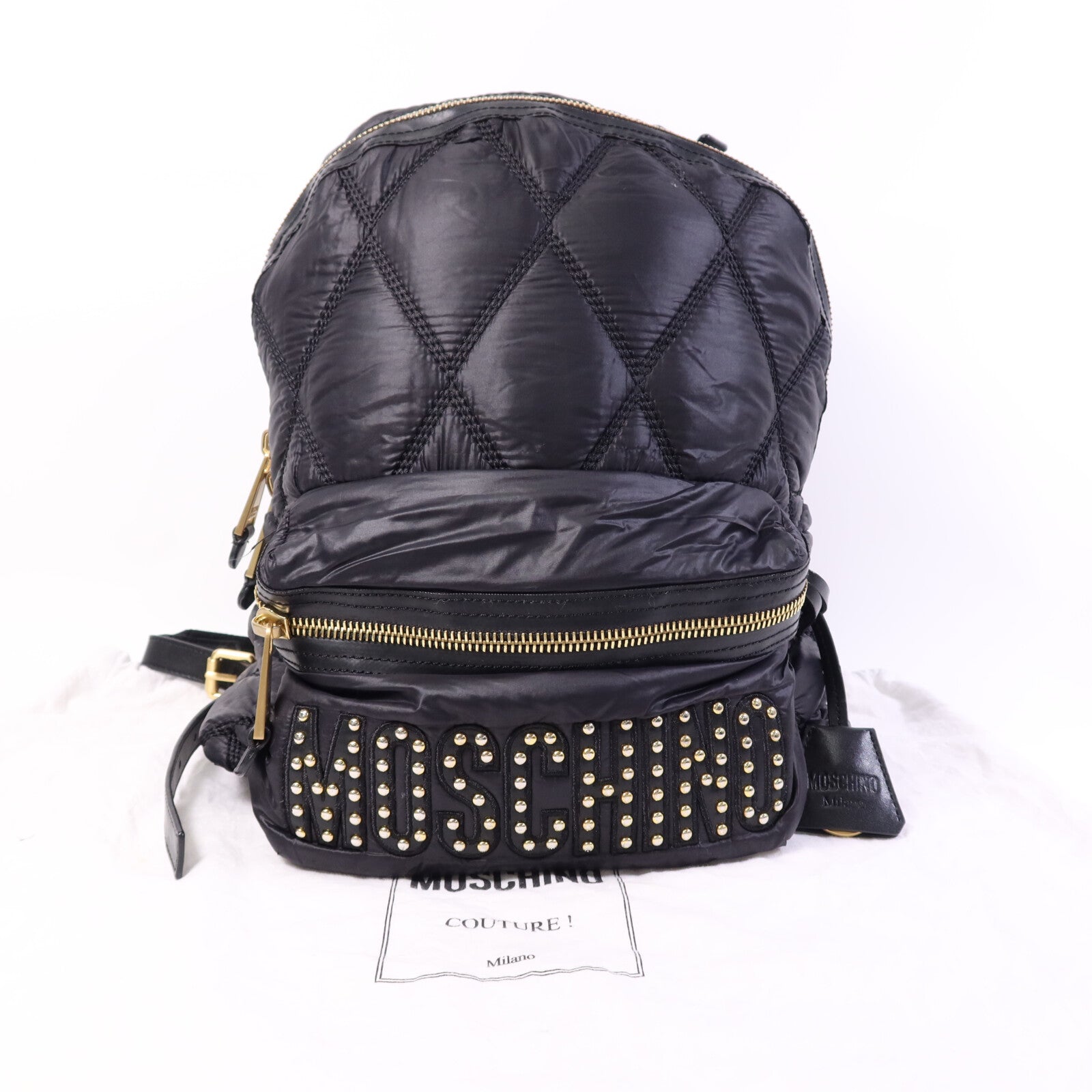 MOSCHINO 尼龍Backpack金扣背包