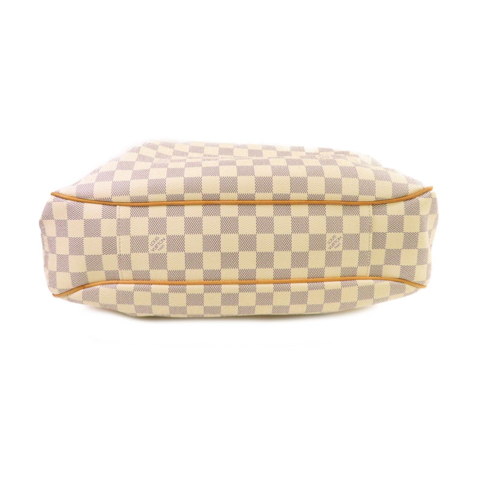 LOUIS VUITTON Damier Azur Evora MM金扣肩背袋米白色