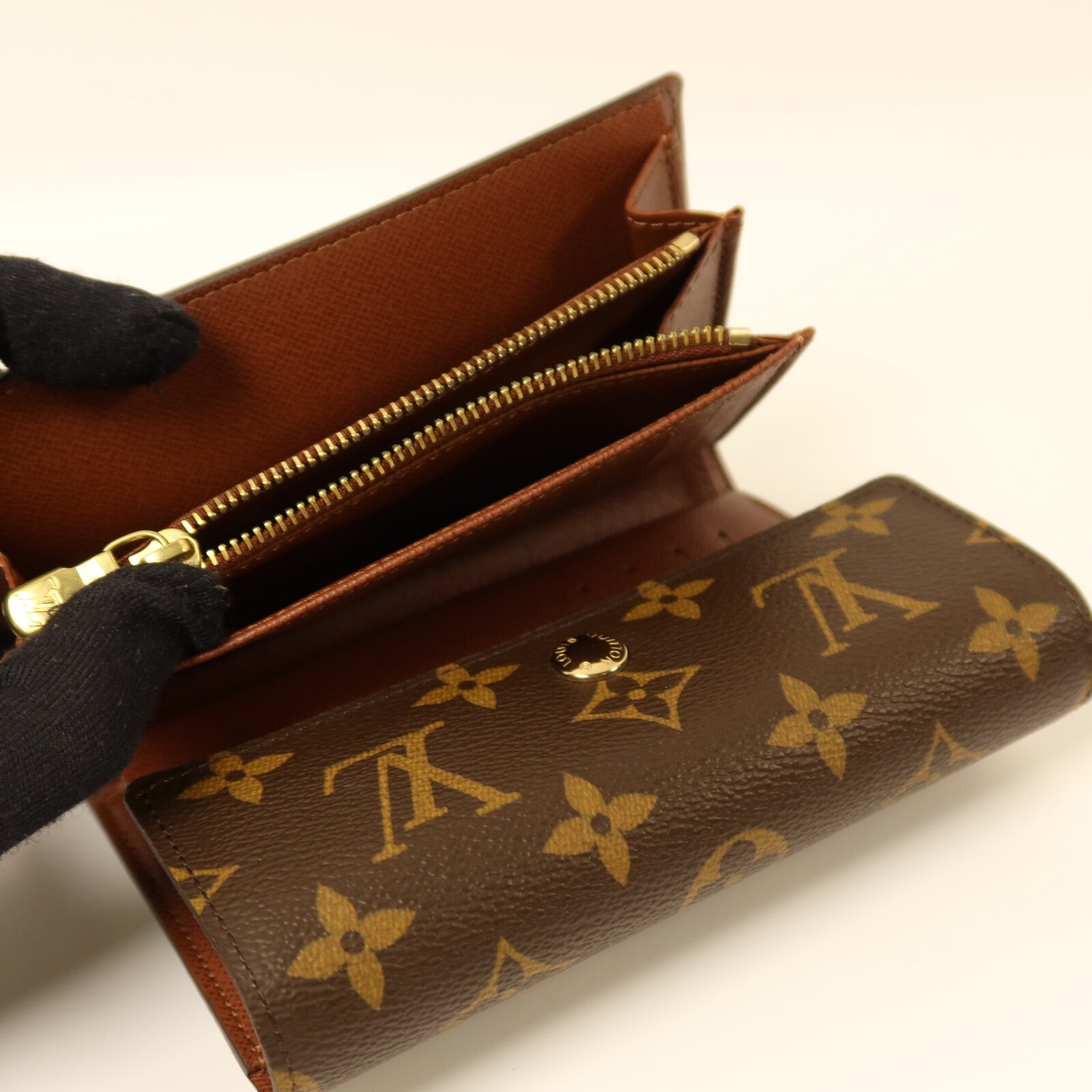 LOUIS VUITTON Monogram Portefeuille Alexandra Wallet金扣錢包