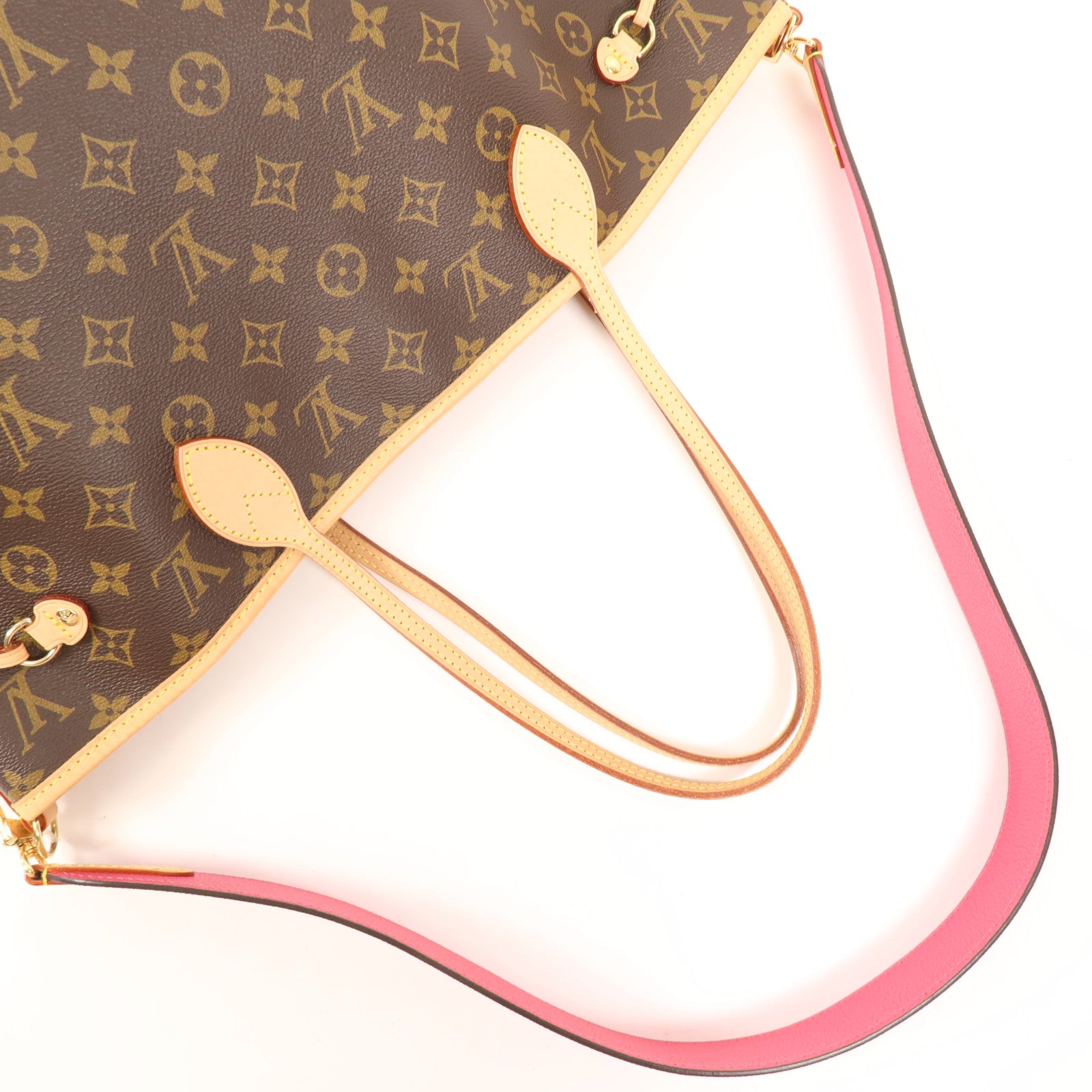 LOUIS VUITTON Monogram Neverfull Bandoulière Inside Out MM金扣手挽肩背兩用袋