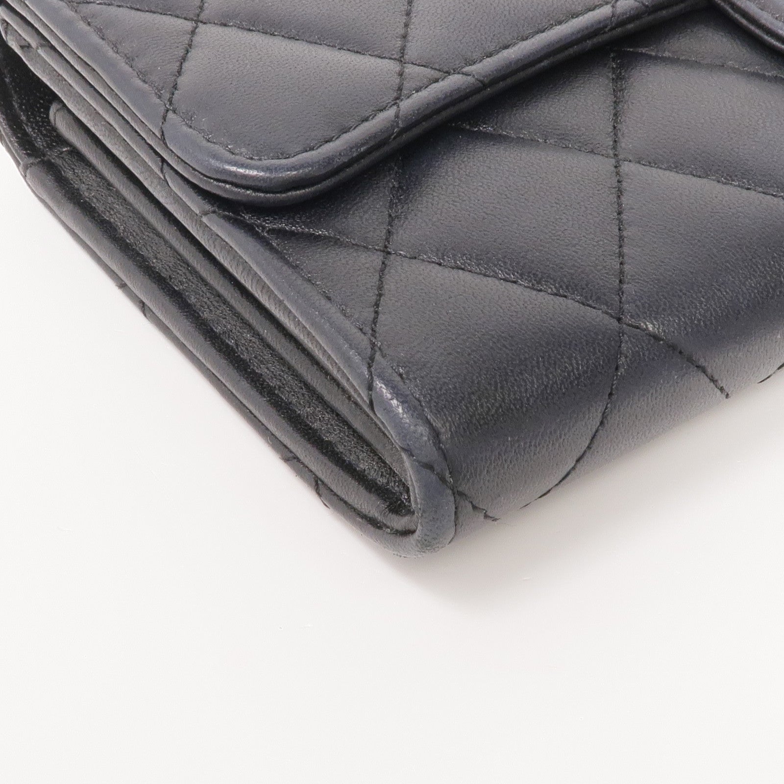 CHANEL 羊皮皮革Long Wallet金扣長錢包