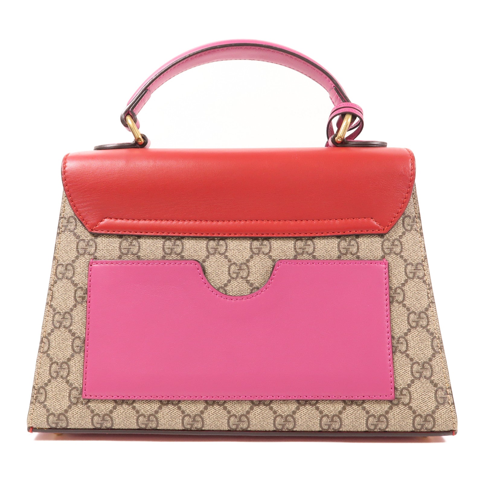GUCCI 塗層帆布/皮革GG Supreme 2 Way Shoulder Bag金扣手挽肩背兩用袋