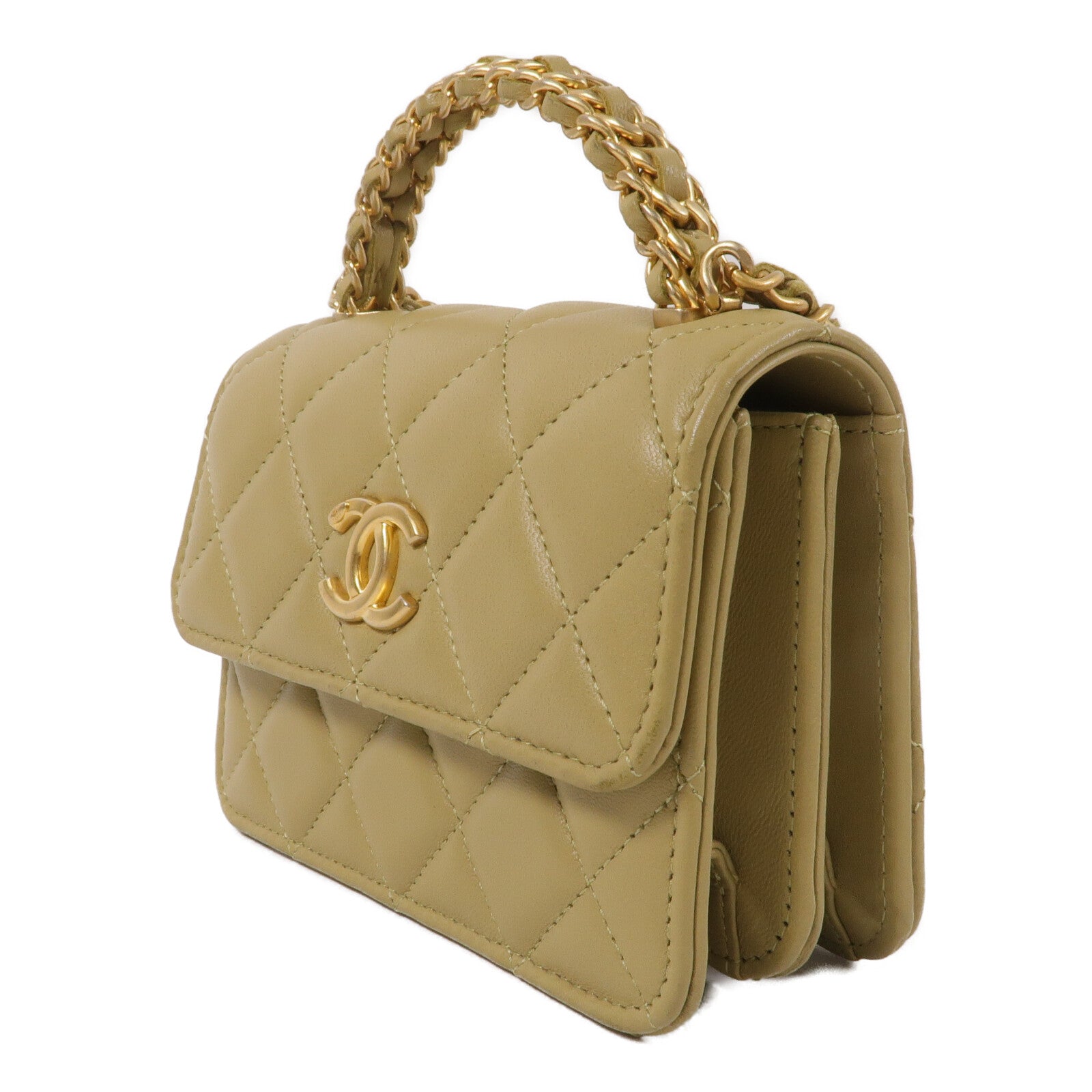 CHANEL 羊皮皮革Chain Shoulder鏈帶手挽肩背兩用袋