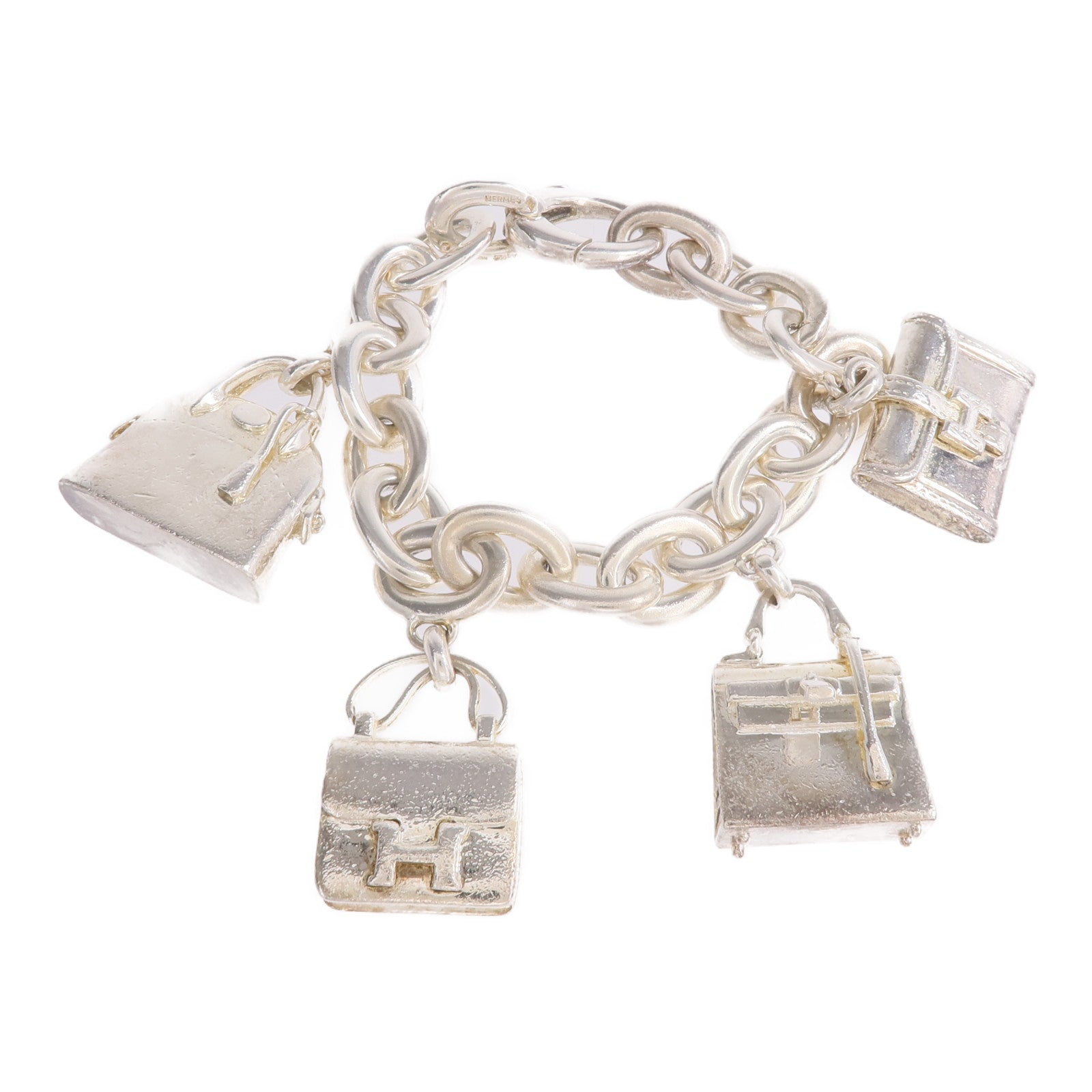 HERMES 925純銀Amulettes 4 Bags Bracelet手鏈