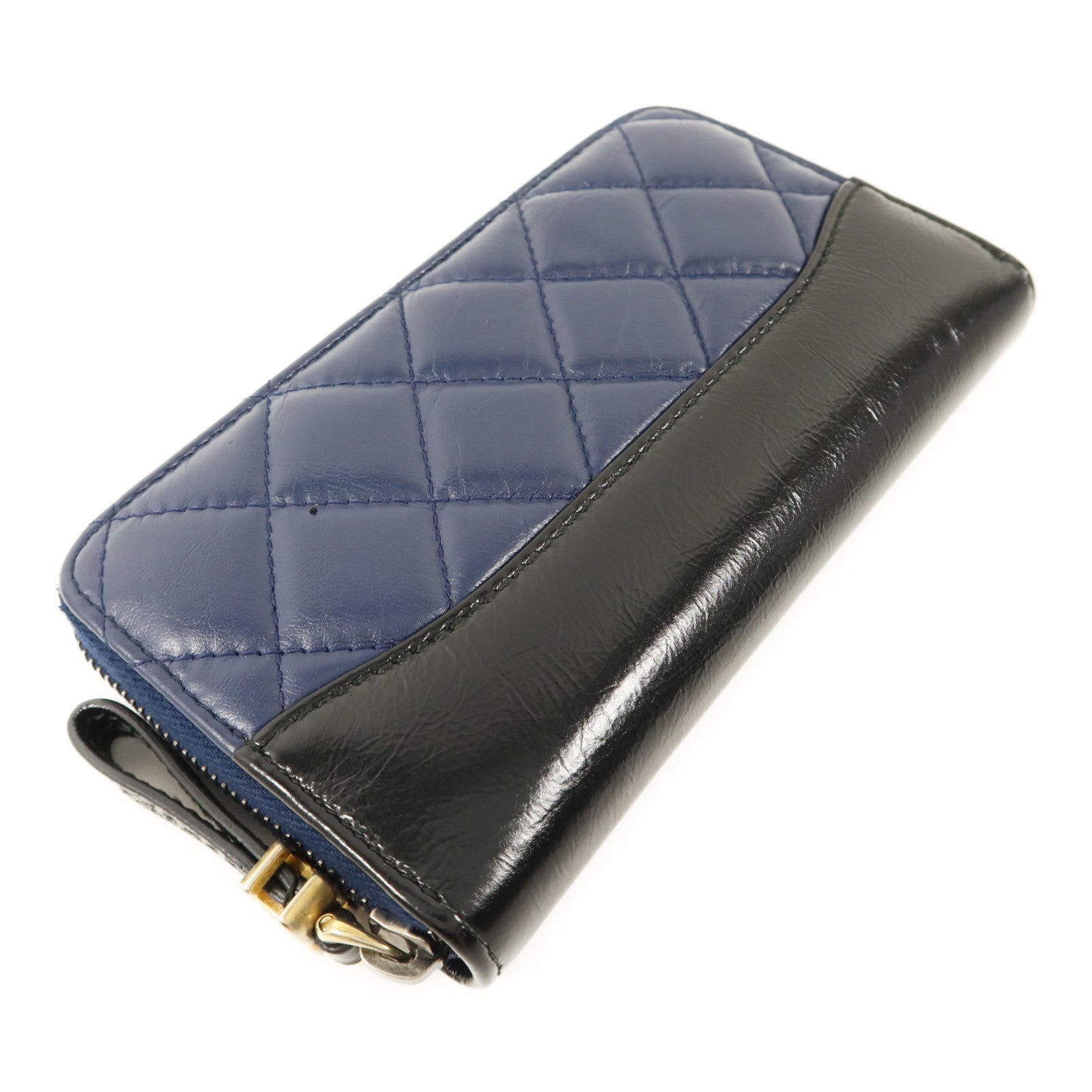 CHANEL 牛皮皮革Gabrielle Wallet金扣錢包