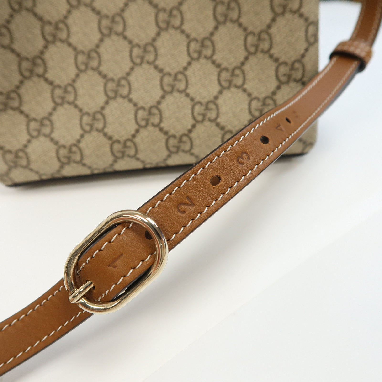GUCCI 塗層帆布Bucket Bag金扣手挽肩背兩用袋啡色