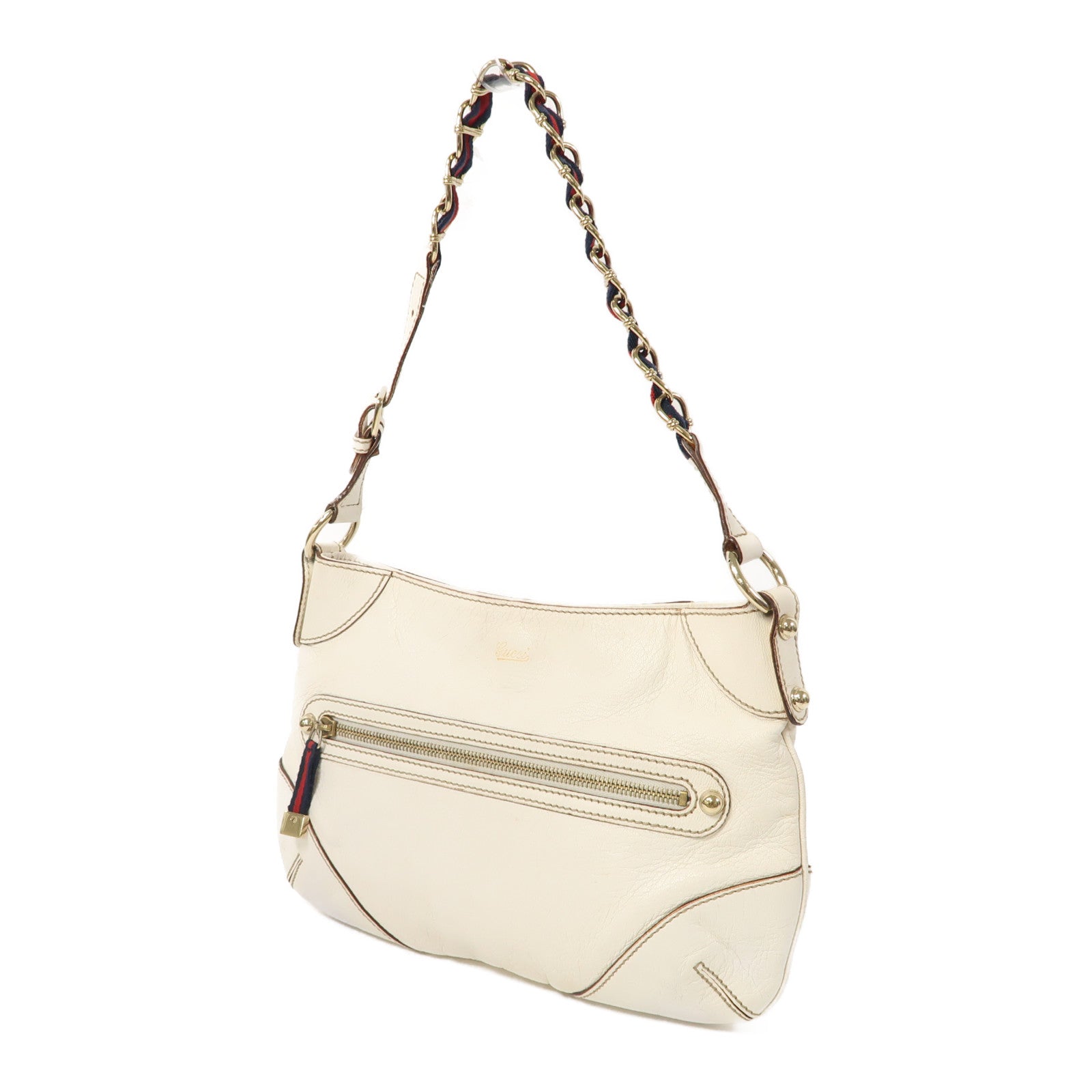 GUCCI 牛皮皮革Shoulder Bag金扣肩背袋白色