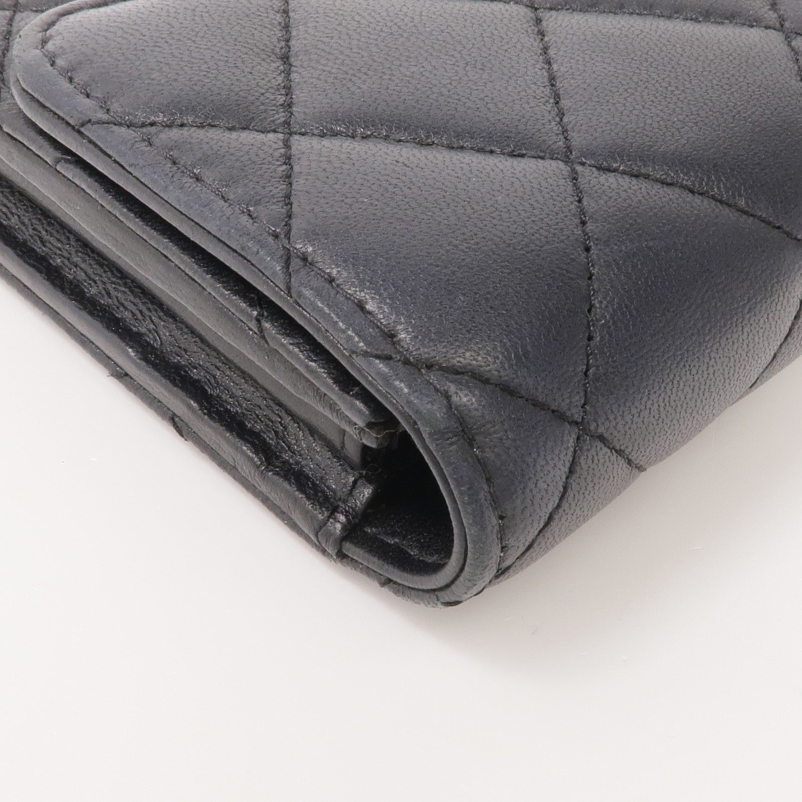 CHANEL 羊皮皮革Long Wallet金扣長錢包