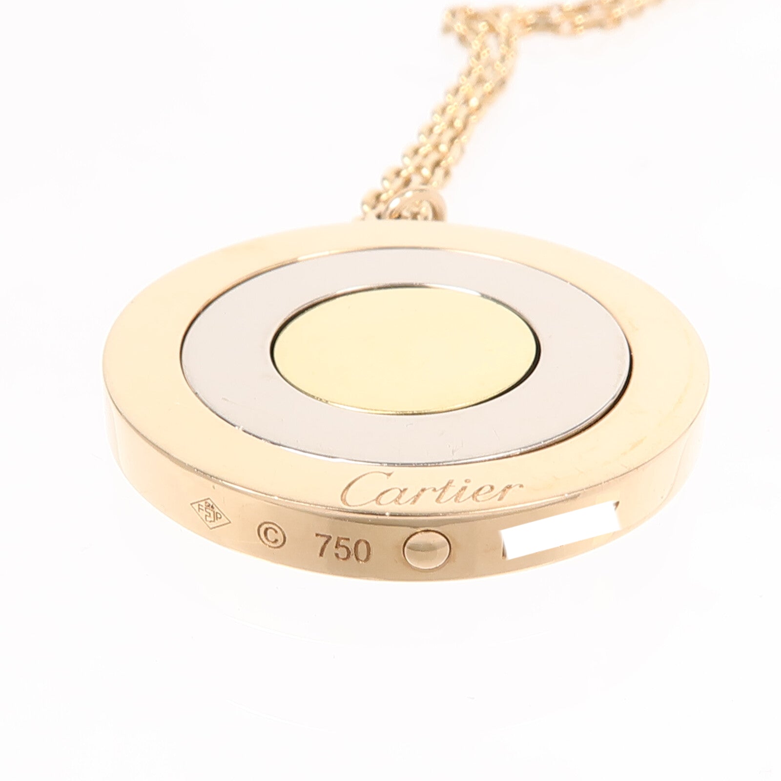CARTIER 18K黃金/白金/玫瑰金Cirular Spinning Pendent項鍊