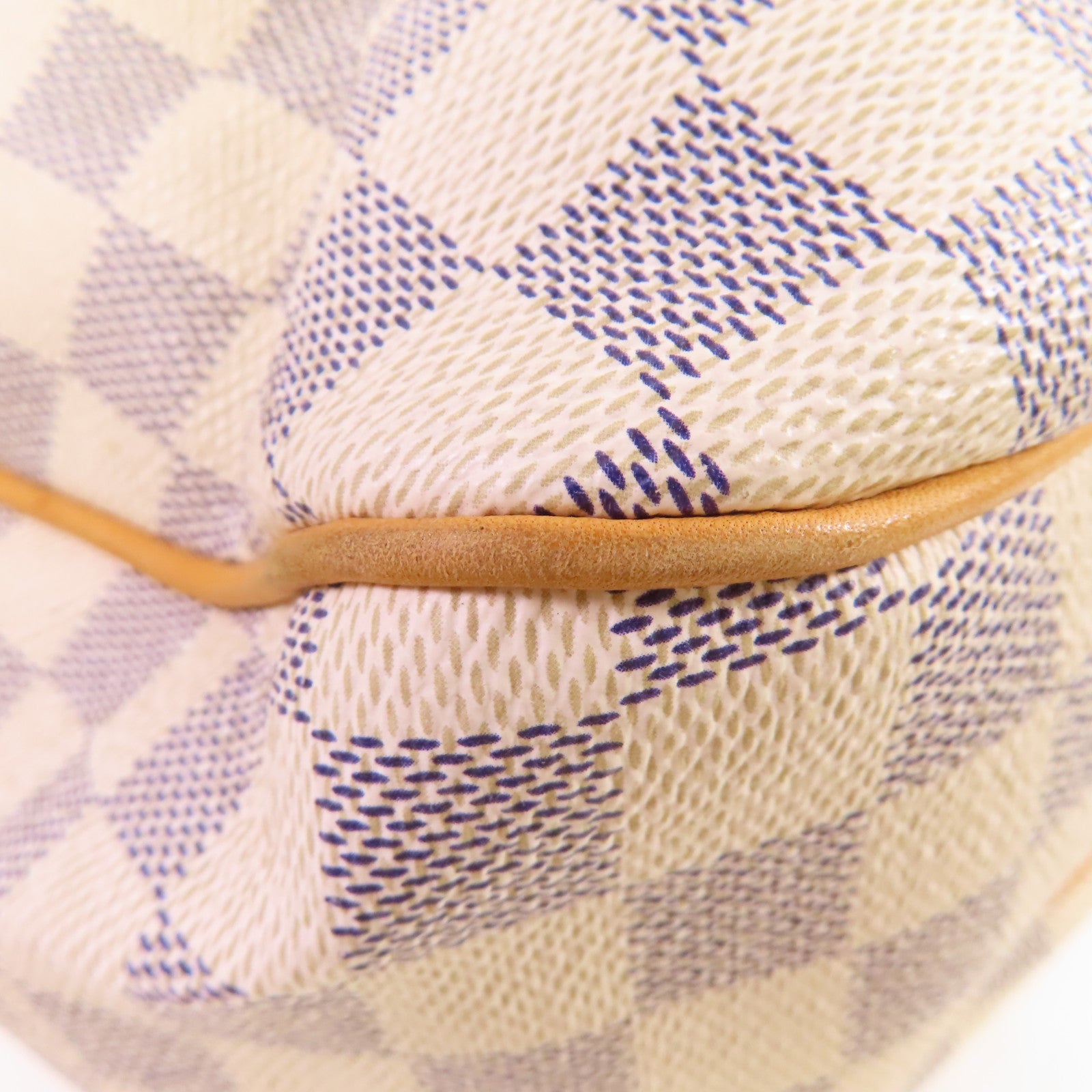 LOUIS VUITTON Damier Azur Evora MM金扣肩背袋米白色