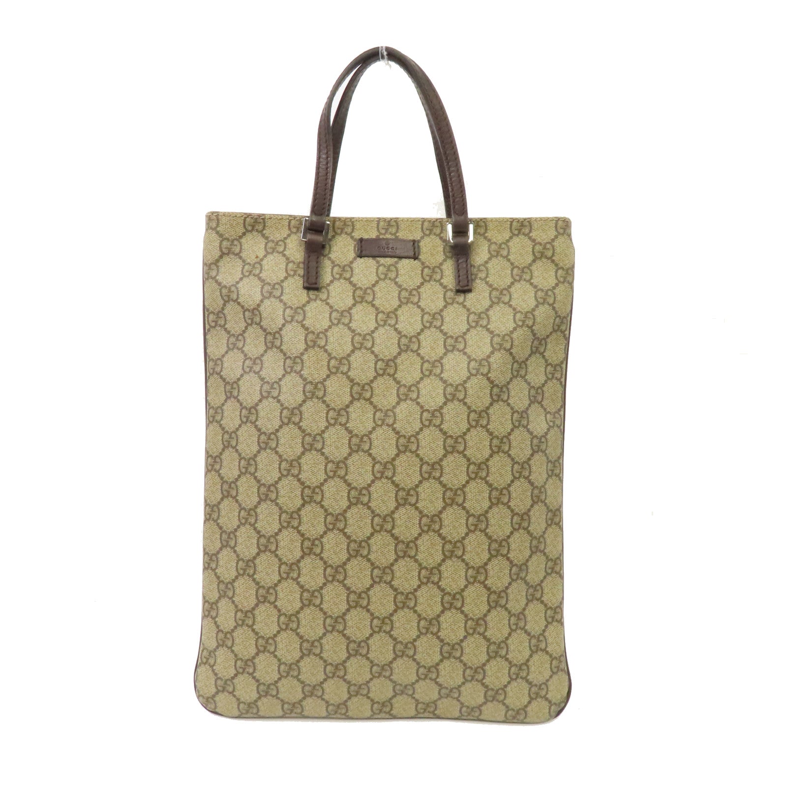 GUCCI 塗層帆布Tote Bag銀扣手挽袋灰色