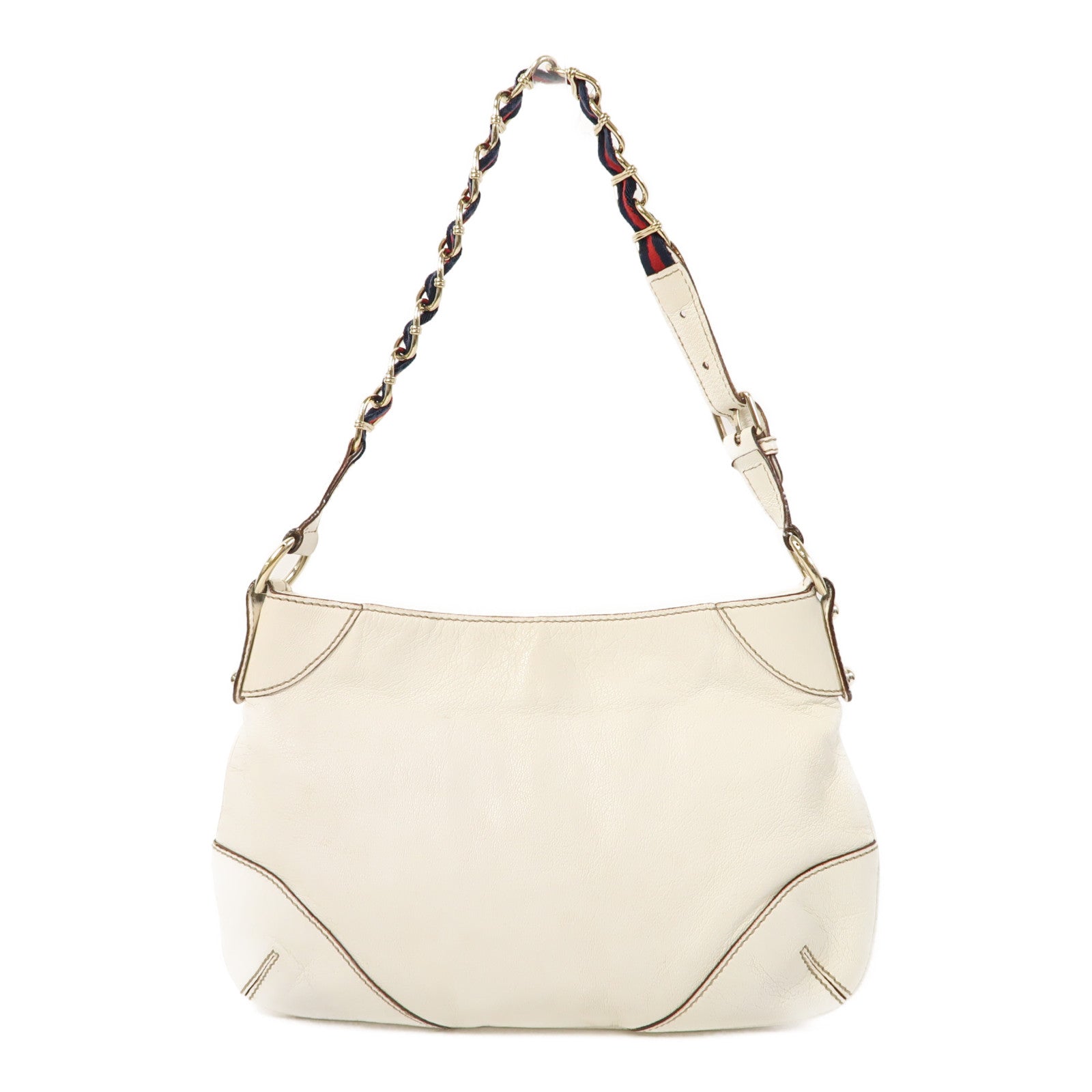 GUCCI 牛皮皮革Shoulder Bag金扣肩背袋白色