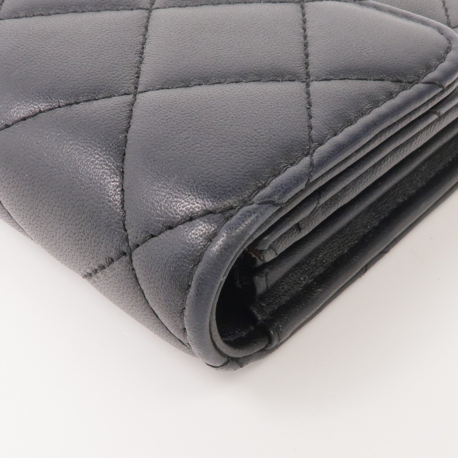 CHANEL 羊皮皮革Long Wallet金扣長錢包